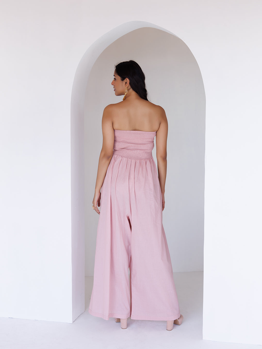 Rose Tan Jumpsuit - By Ragavi - qivii