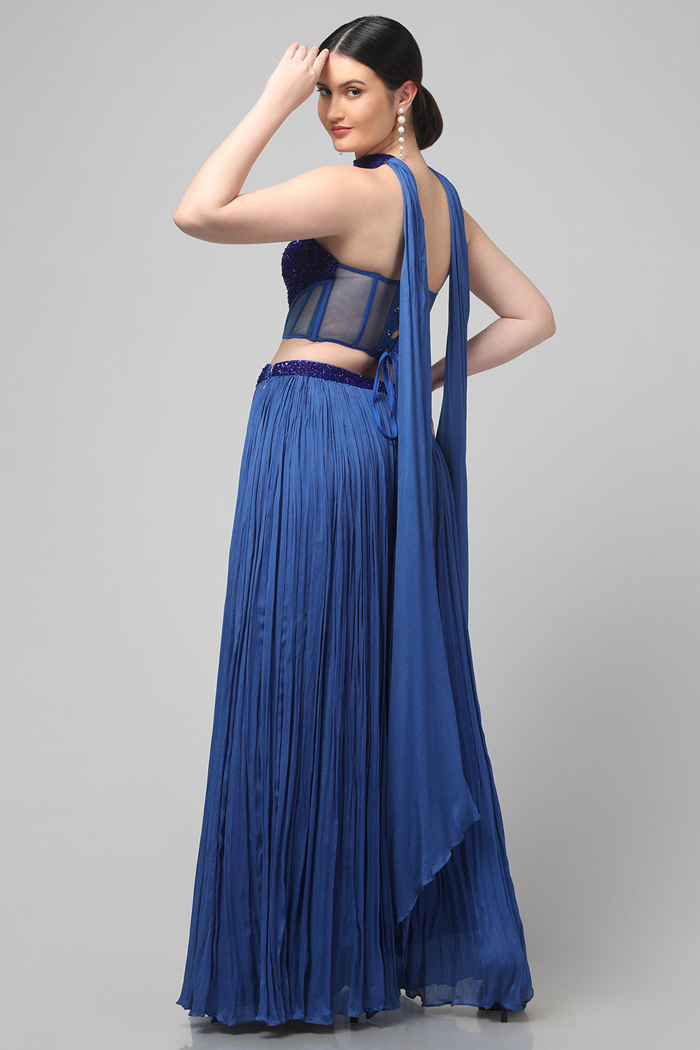 Royal Blue Strapless Corset