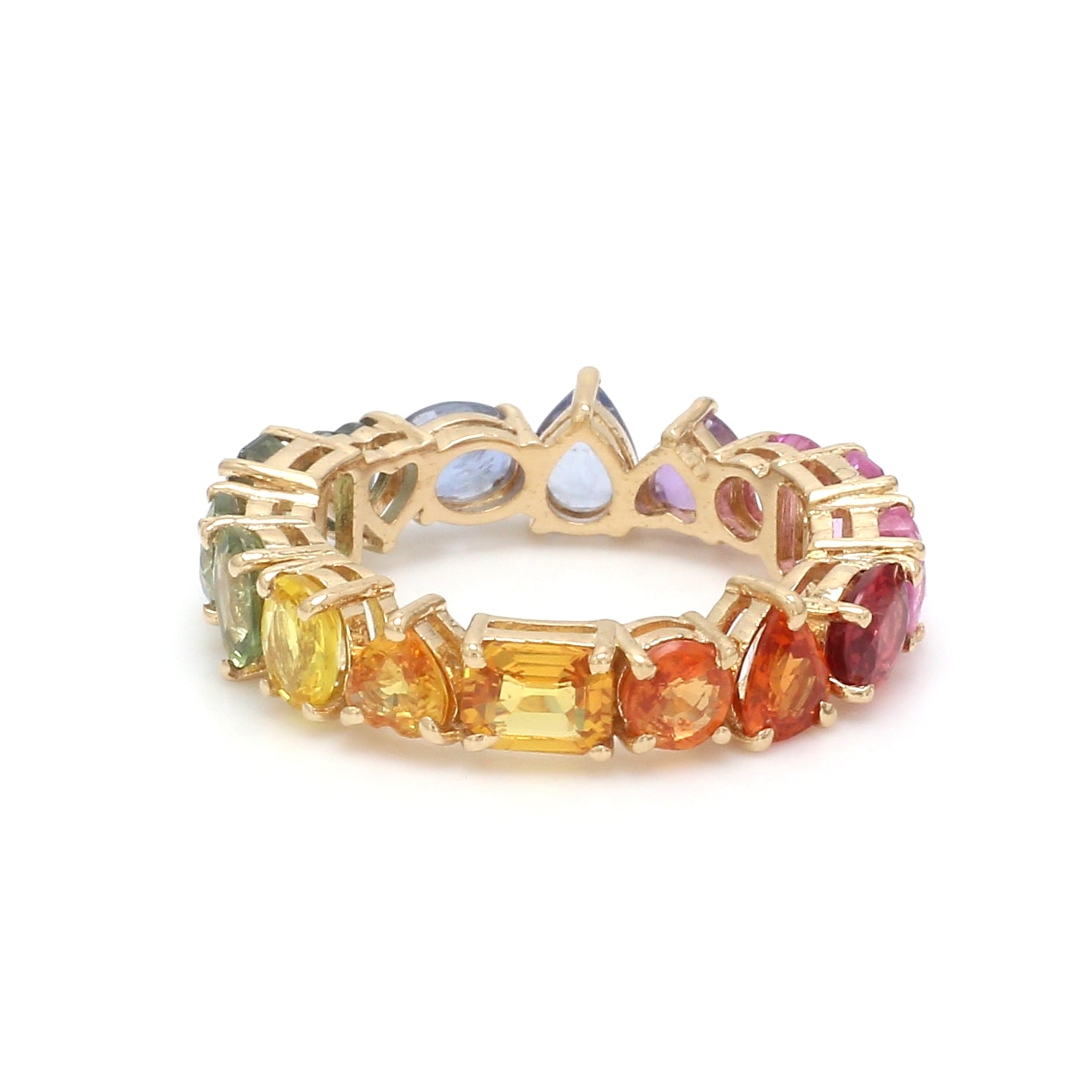 Rainbow Sapphire Mix Shape Ring - qivii