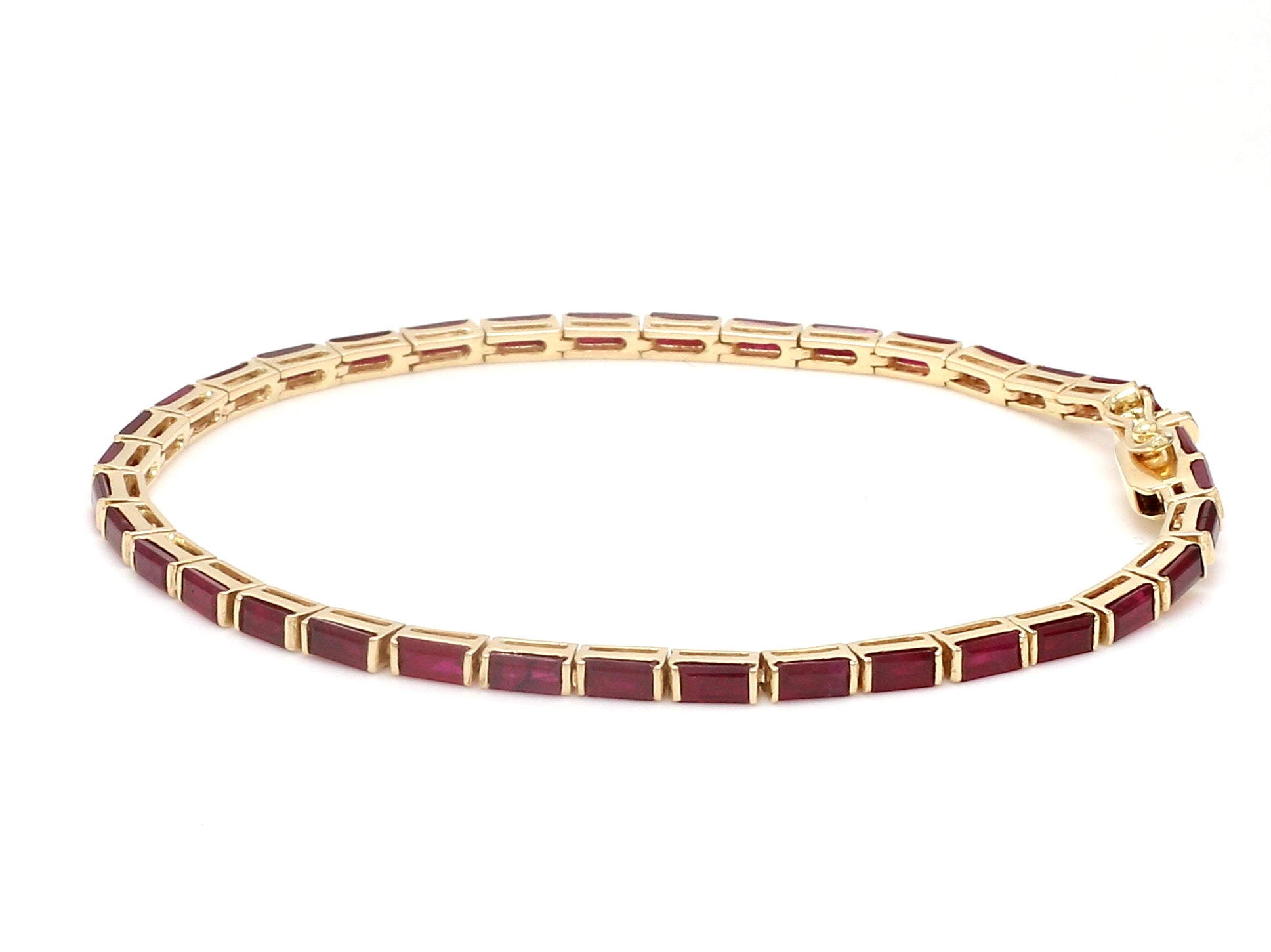 Ruby Baguette Bar Set Tennis Bracelet - qivii