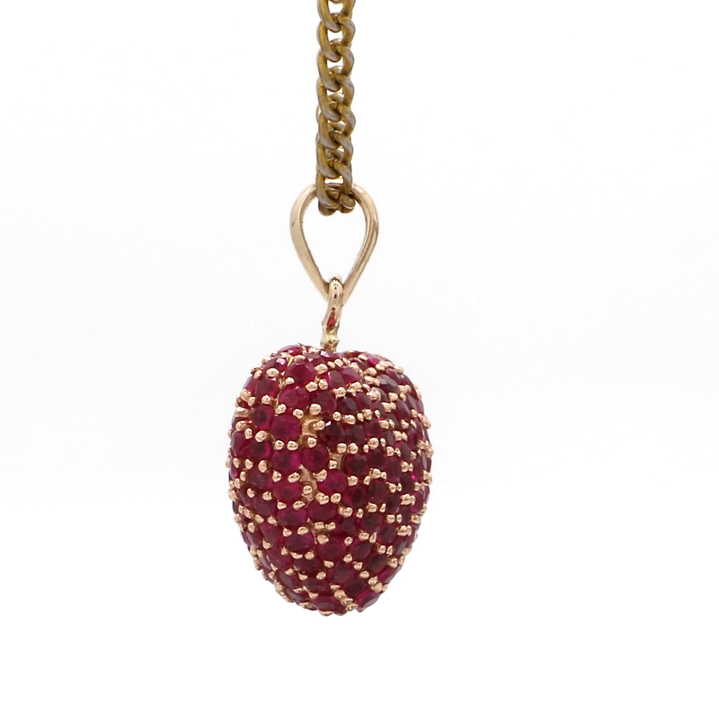 Ruby Heart Pave Pendant - qivii