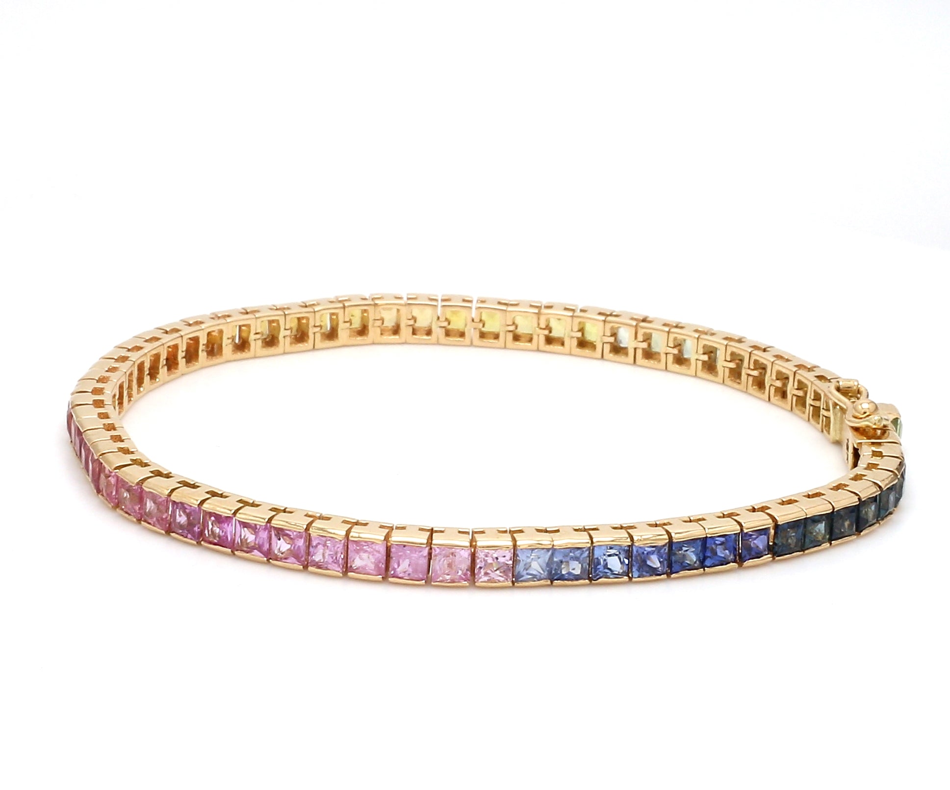 Rainbow Sapphire Princess Cut Bracelet - qivii