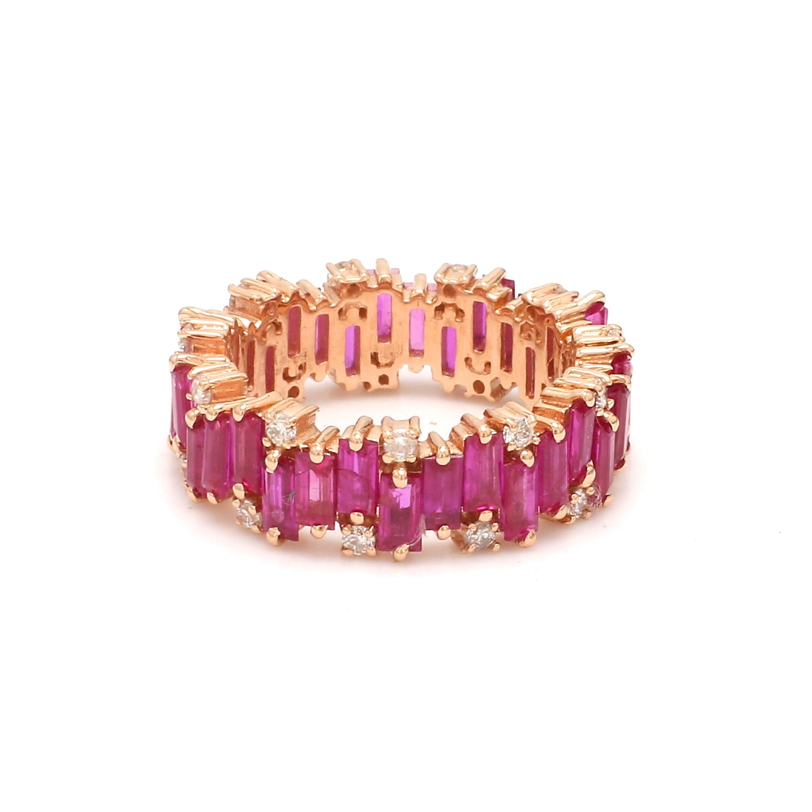 Ruby Baguette and Diamond Ring