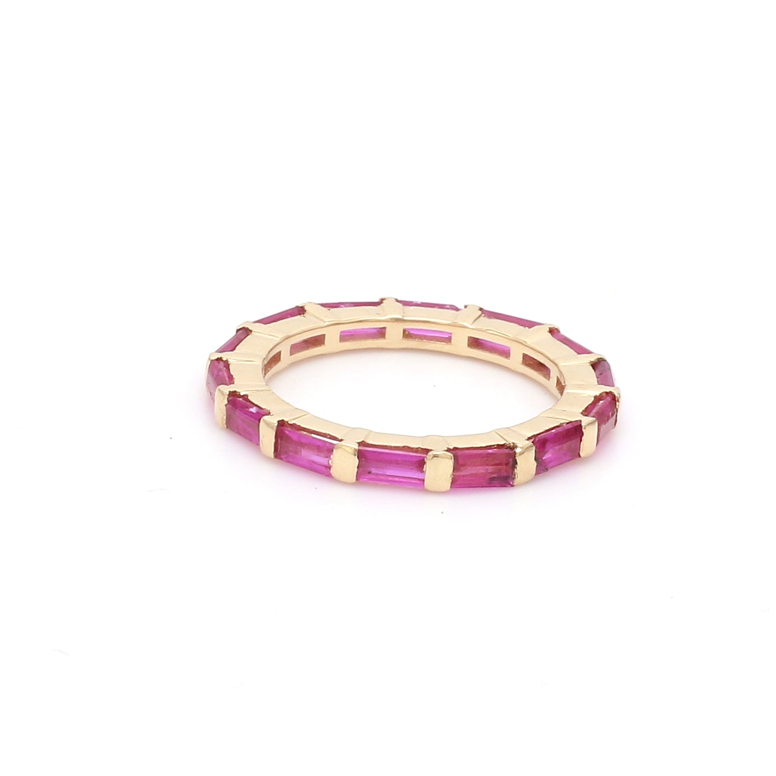 Ruby Horizontal Baguette Ring - qivii