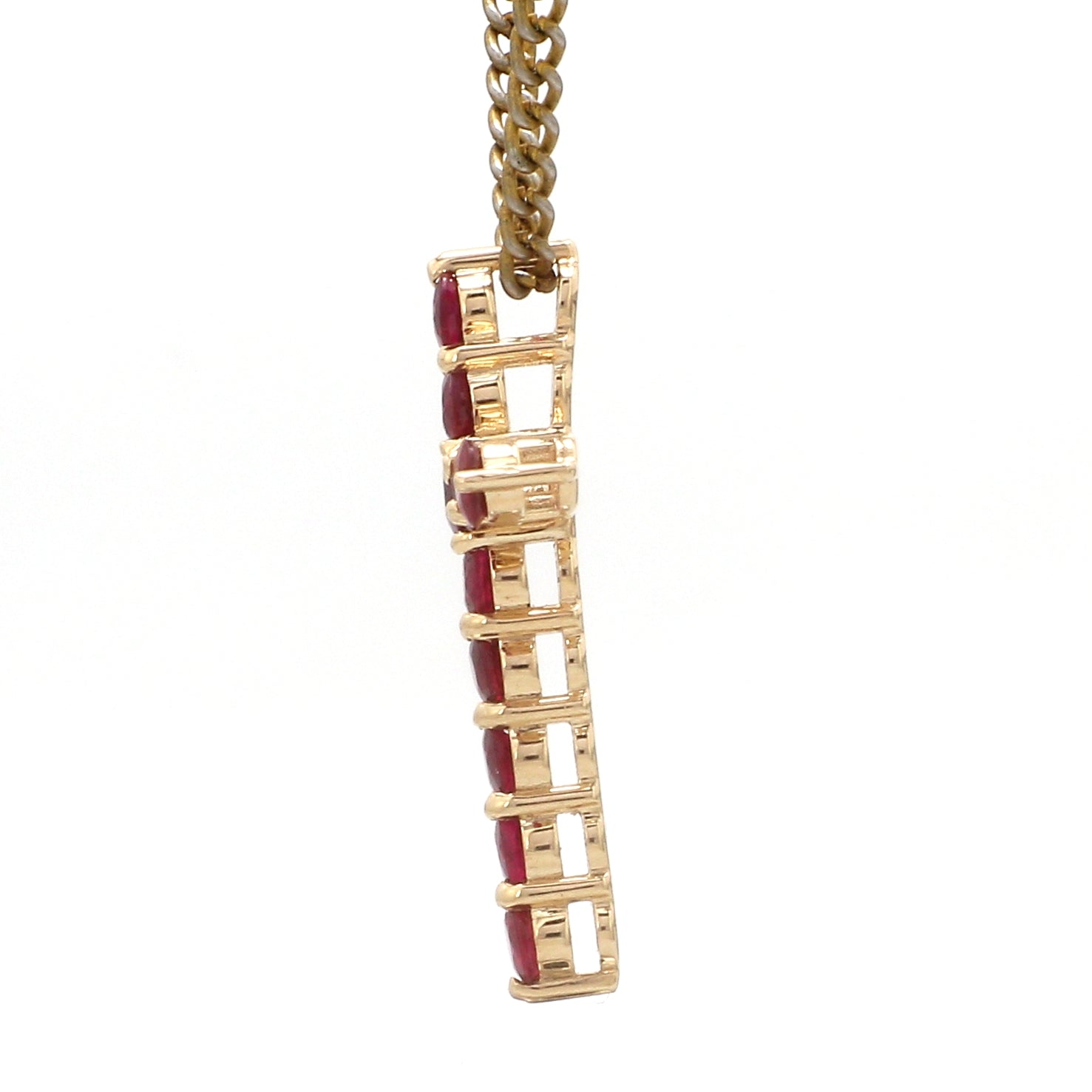 Ruby Round Cross Pendant - qivii