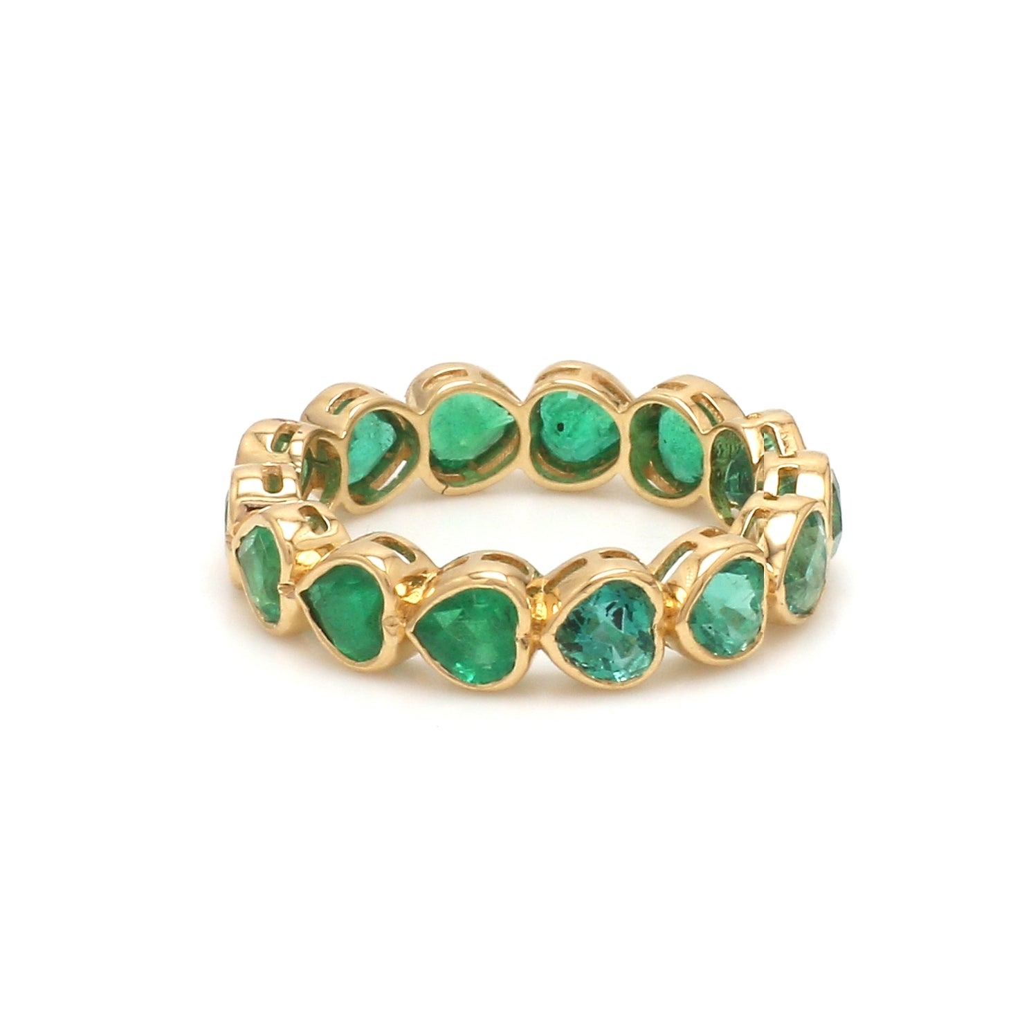 Emerald Heart Bezel Set Ring - qivii