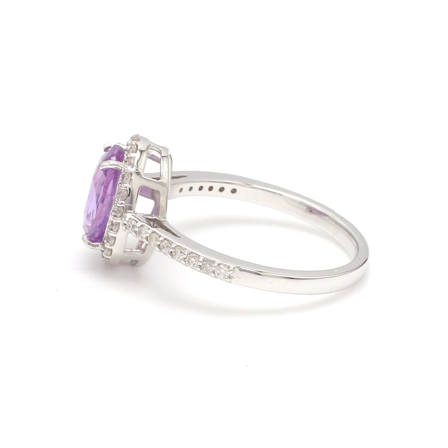 Purple Sapphire Oval diamond ring - qivii