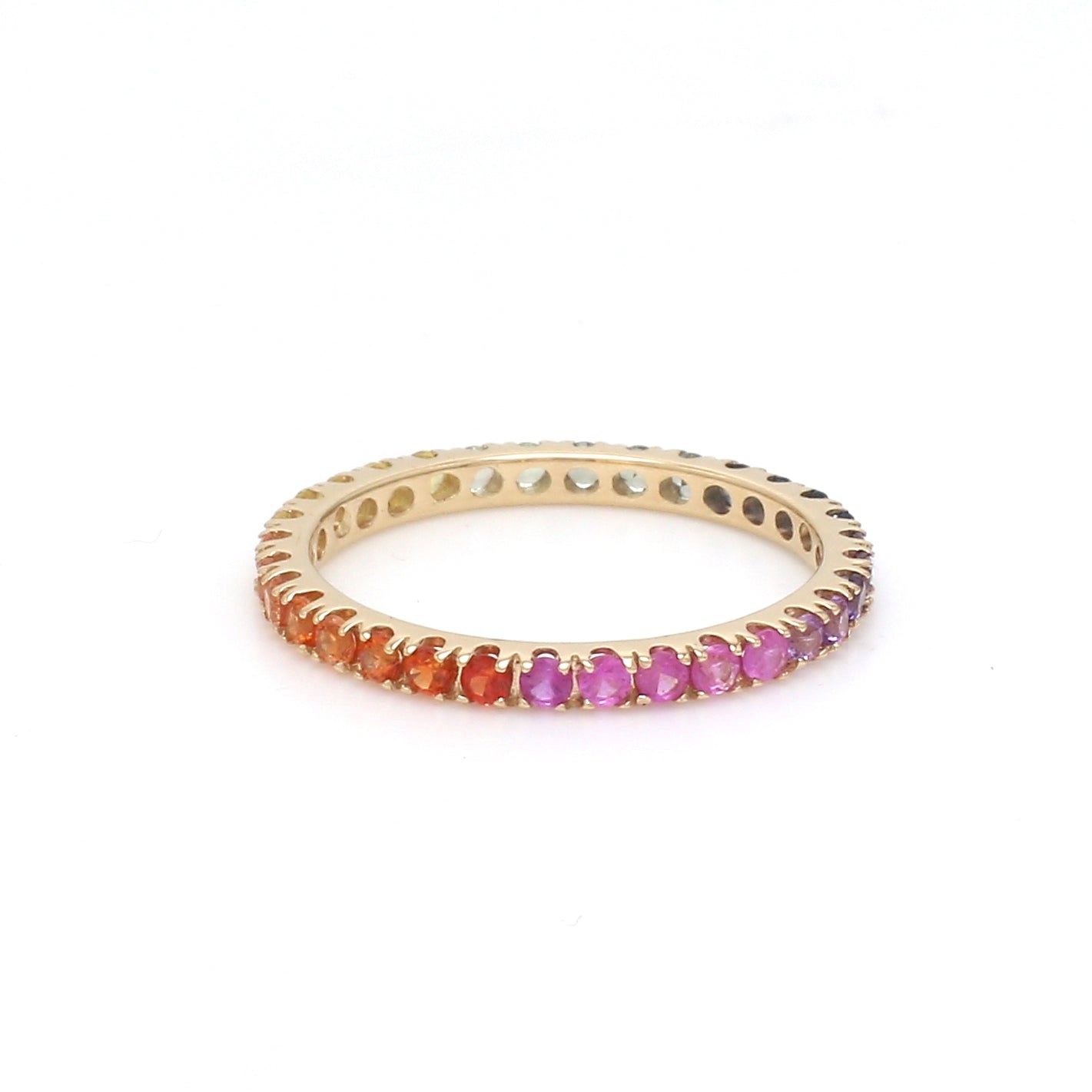Rainbow Sapphire Thin Eternity Ring - qivii