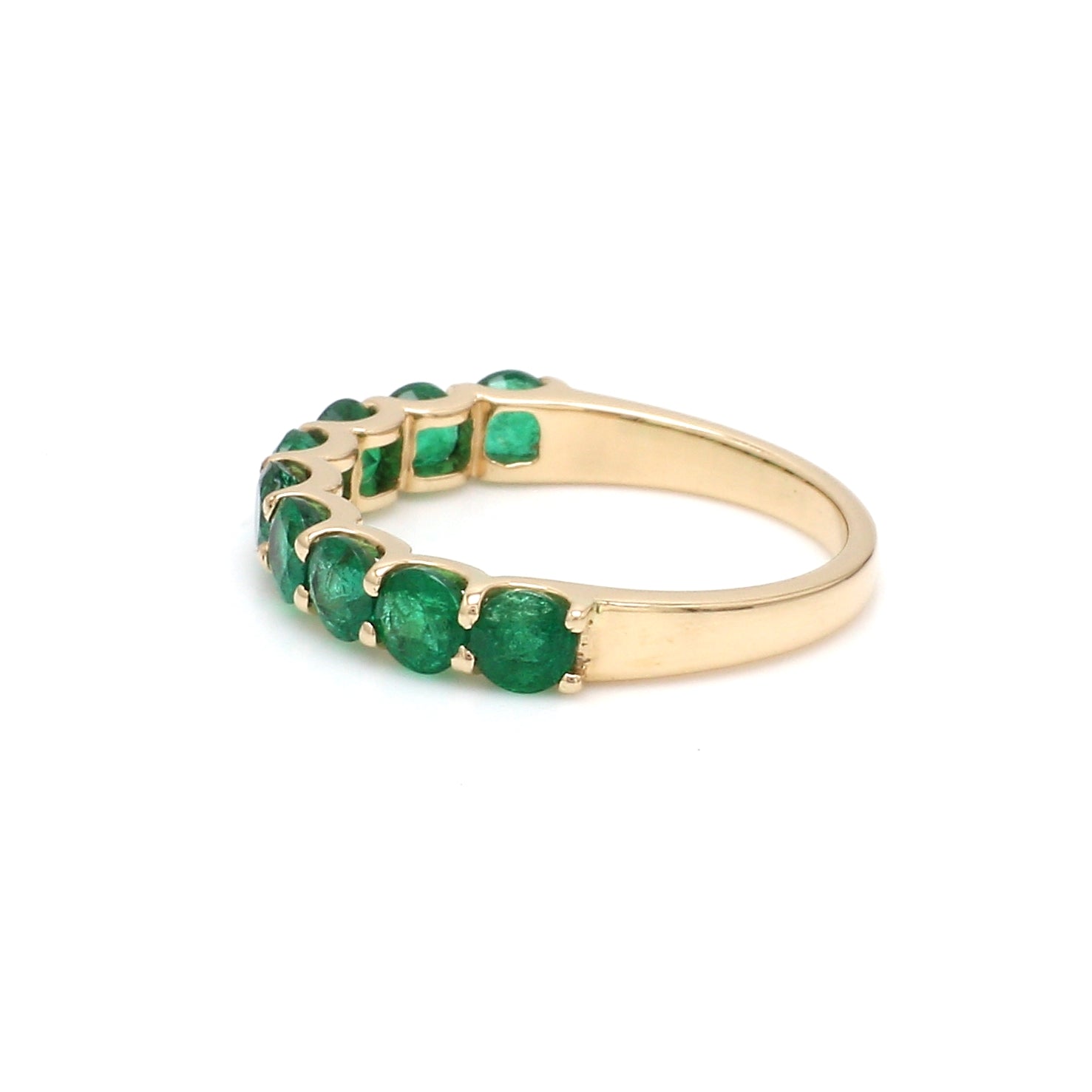 Emerald Round Half Eternity Ring