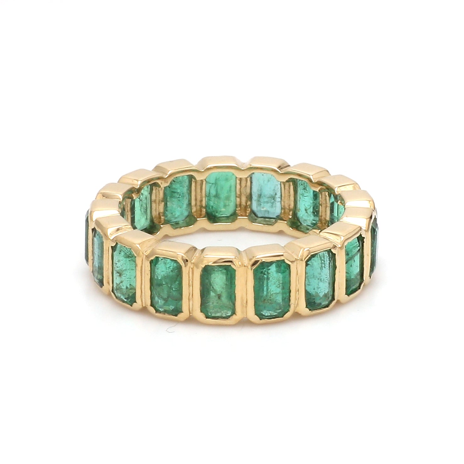Emerald Bezel Set Emerald Cut Ring - qivii