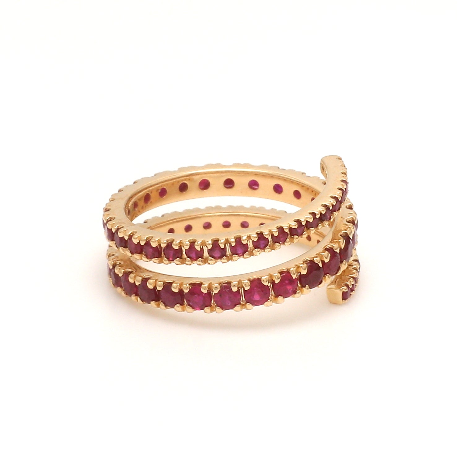 Ruby Round Spiral Ring - qivii