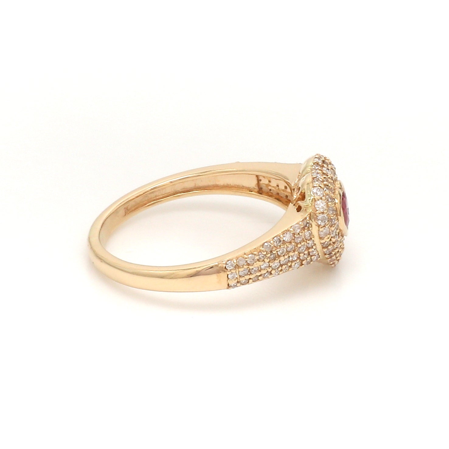 Ruby Diamond Heart Pinky Ring - qivii