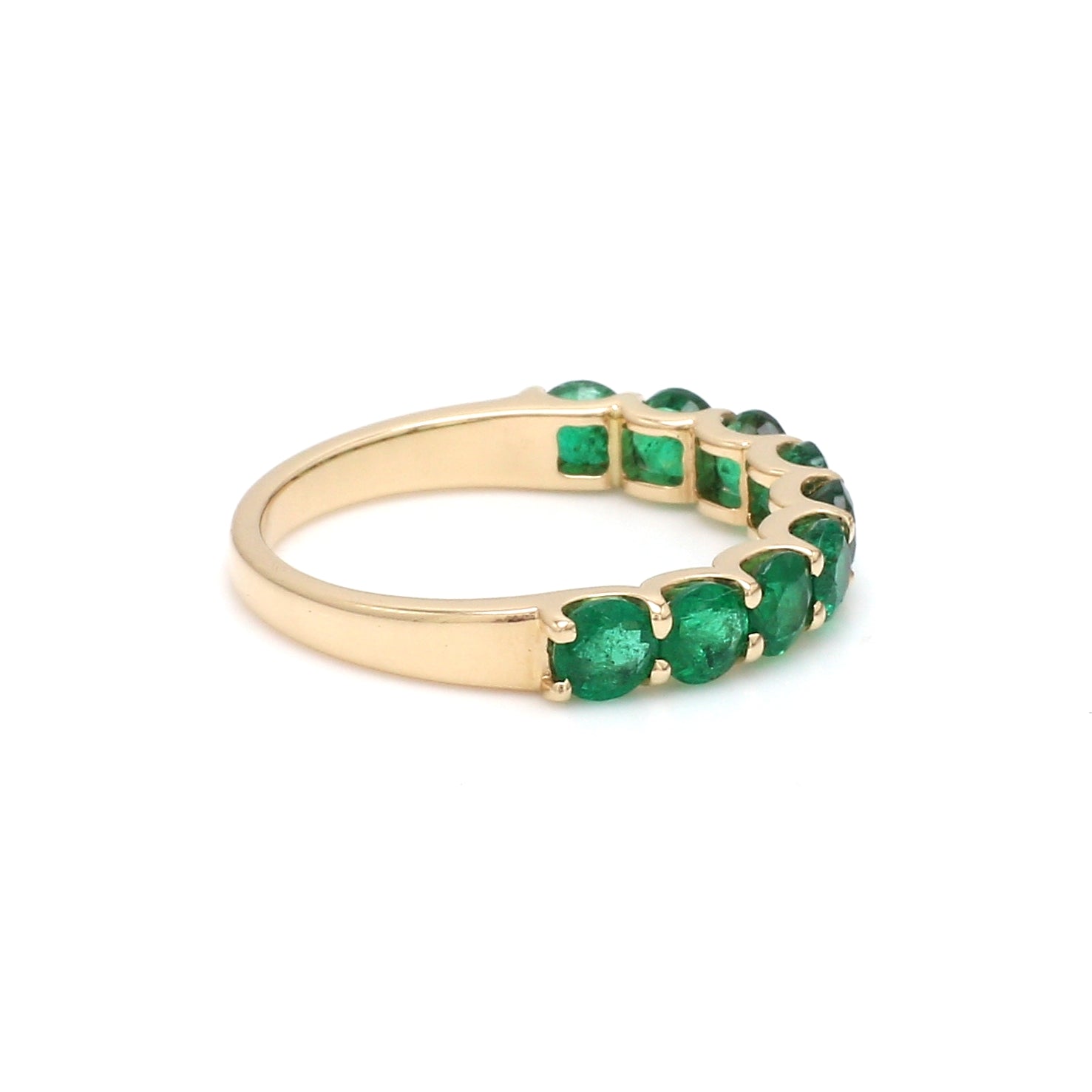Emerald Round Half Eternity Ring