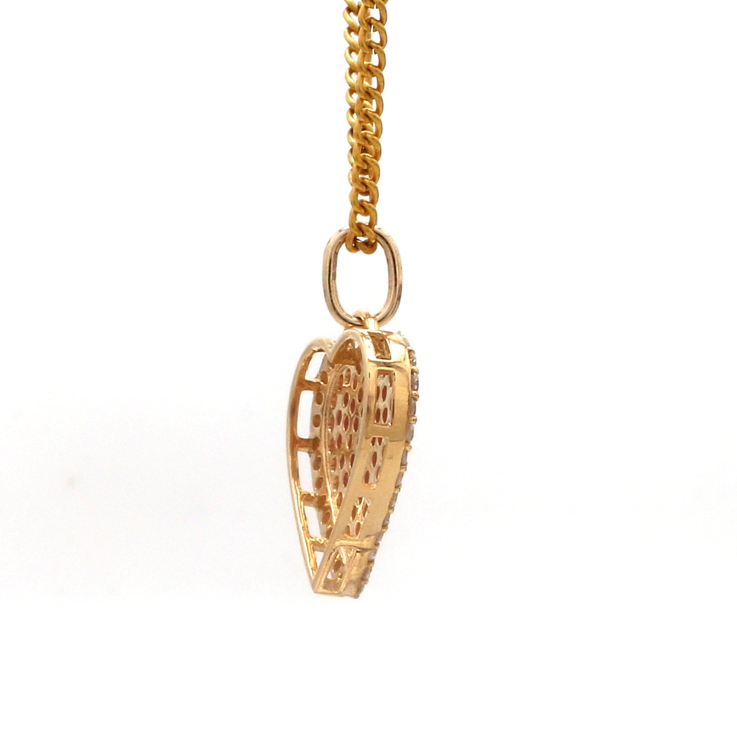 Pink Sapphire With Diamond Heart Pendant - qivii