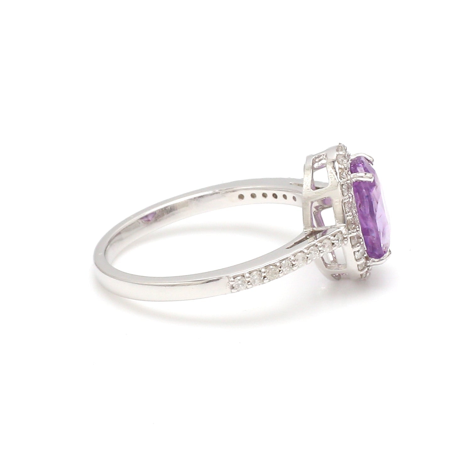 Purple Sapphire Oval diamond ring - qivii
