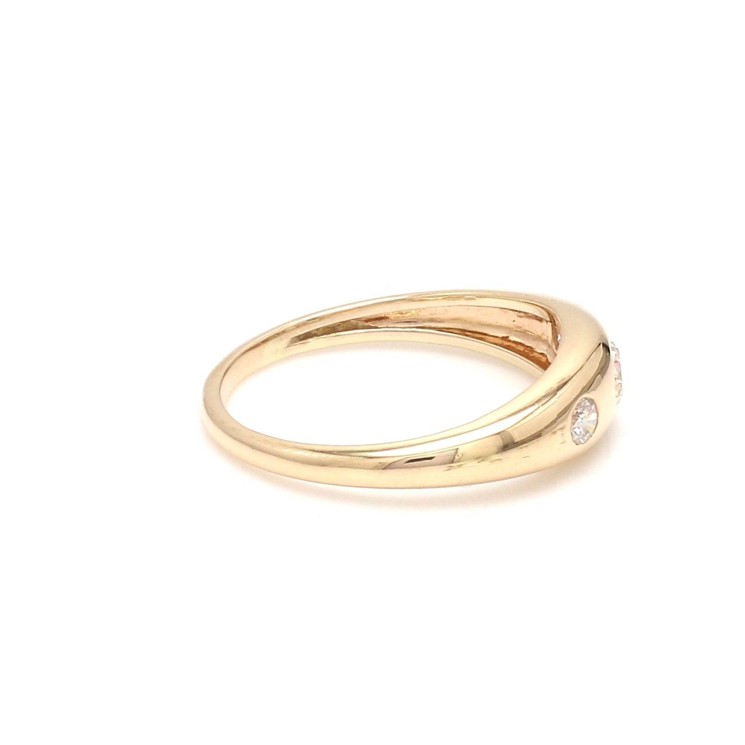 Diamond Oval Three Stone Chunky Ring - qivii