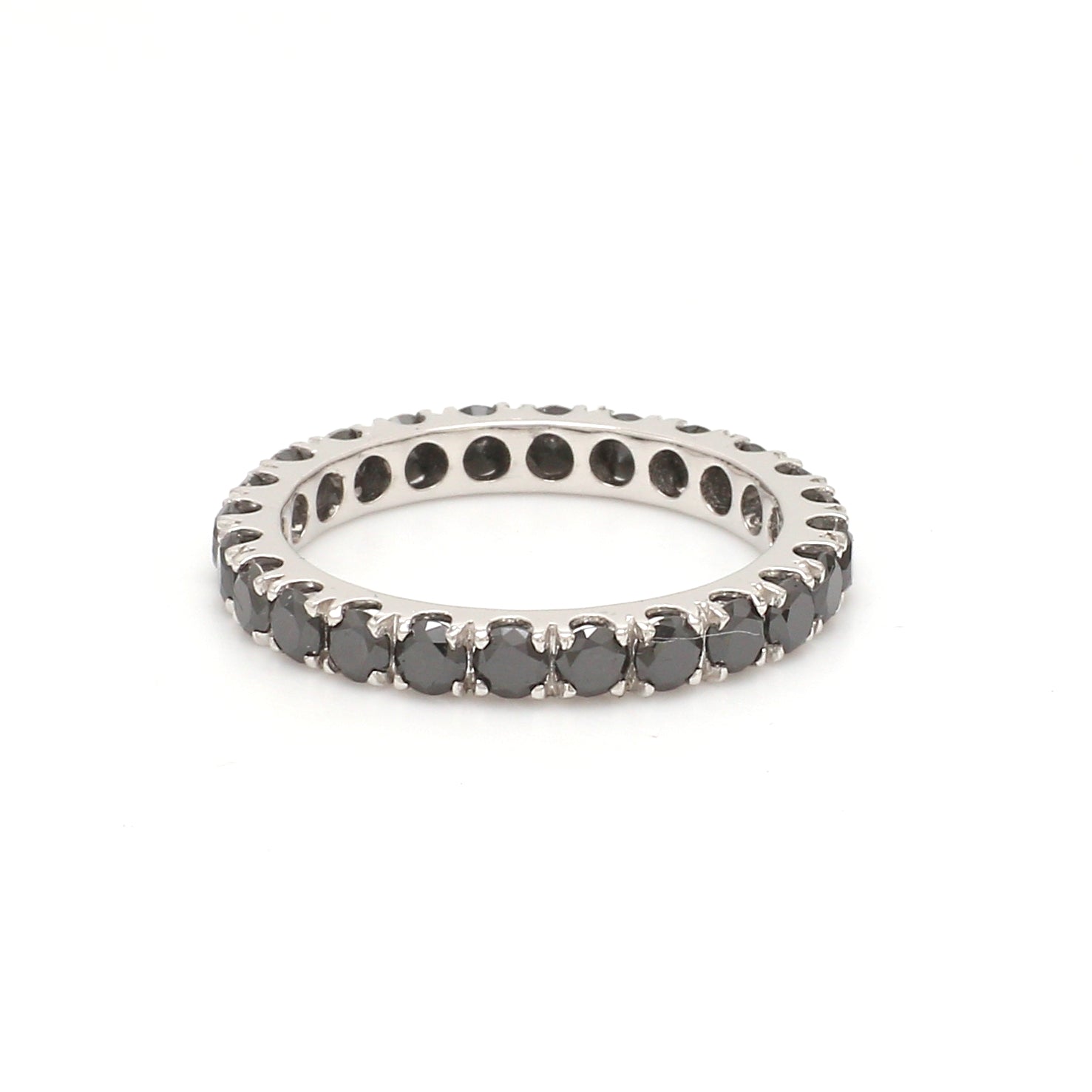 Black Diamond Round Eternity Ring - qivii