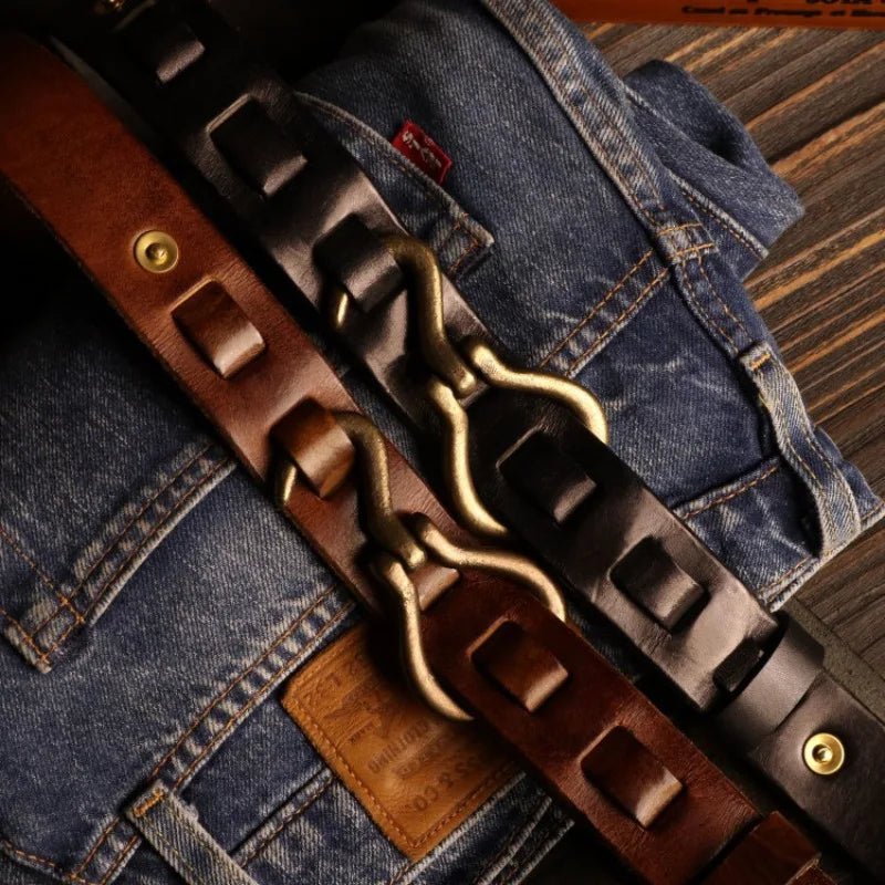 Cowhide Hook Belt - By Qivii