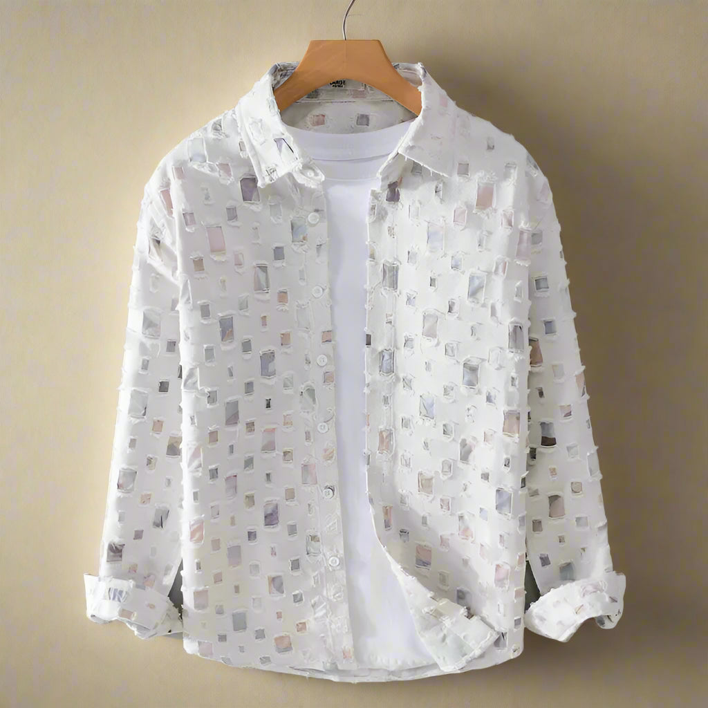 Fernando - Stijlvol Mozaïekprint Shirt - By Qivii