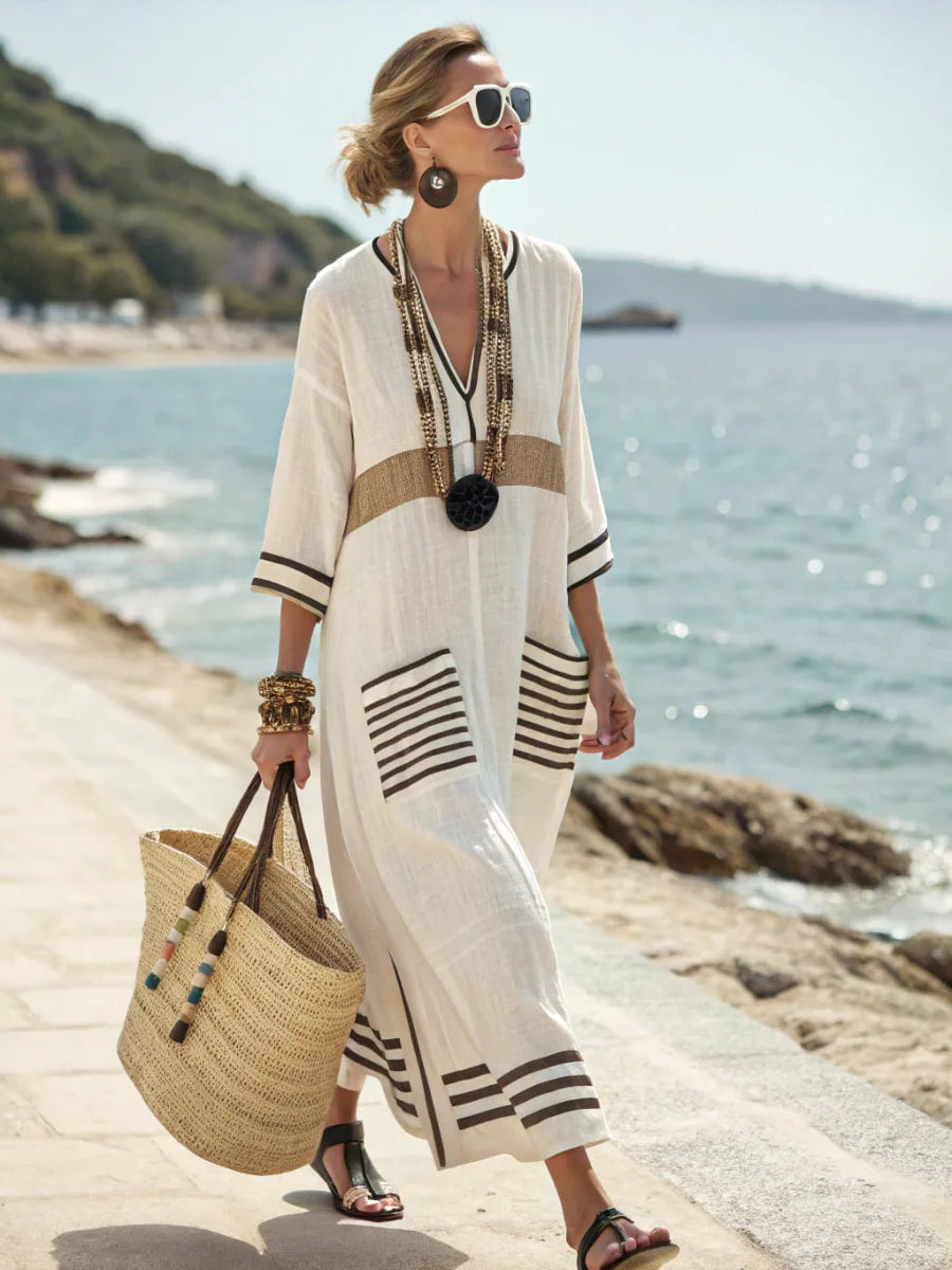 Kathleen | Elegant Loose Fit Summer Maxi Dress by Qivii