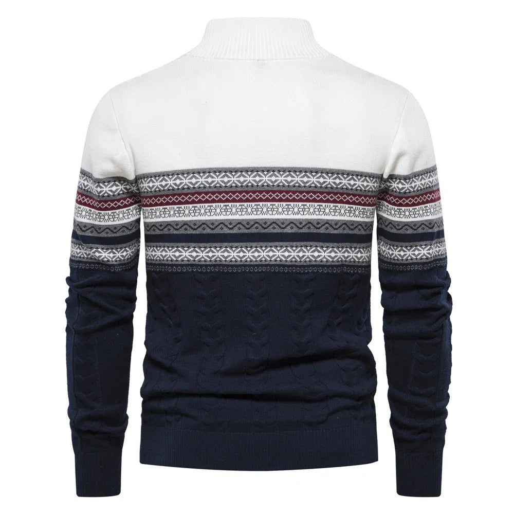 Henry™ - Stijlvolle Fair Isle Half Zip Trui - By Qivii