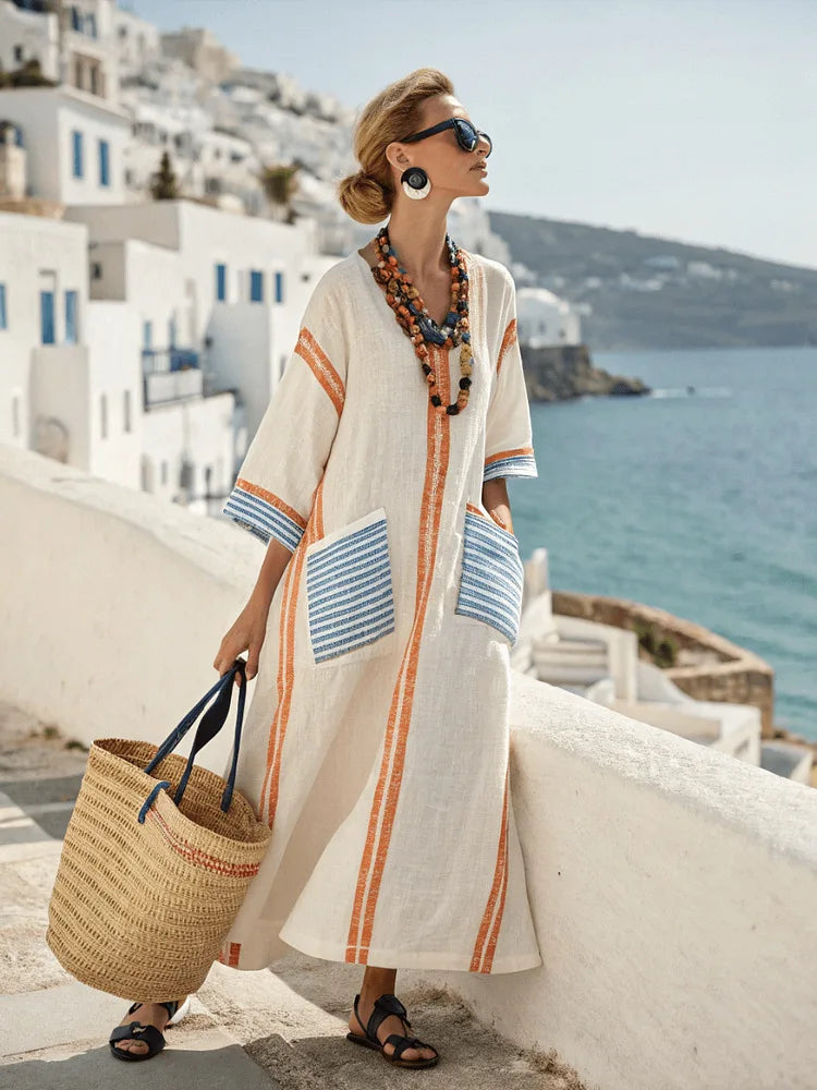 Kathleen | Elegant Loose Fit Summer Maxi Dress by Qivii
