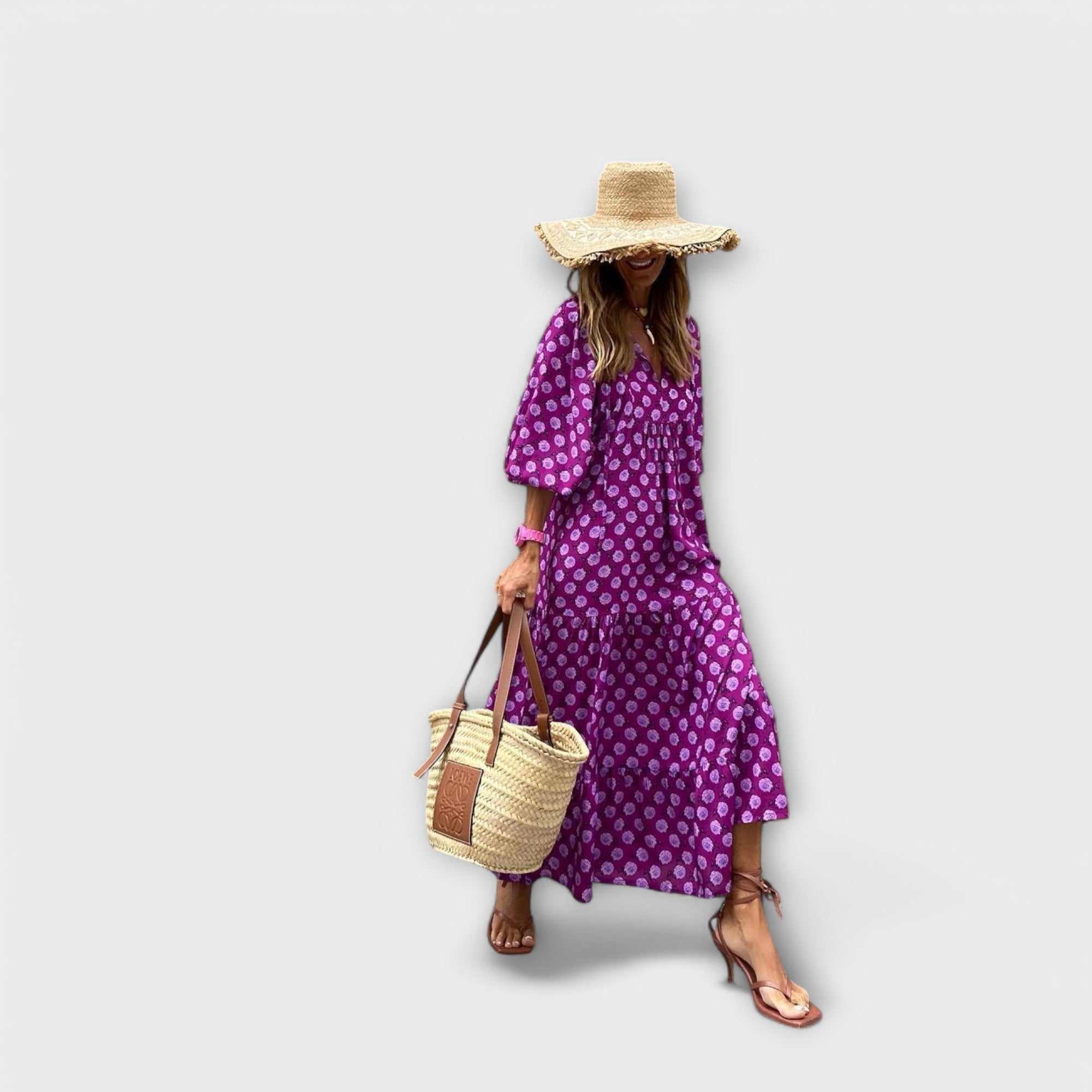 Elegante geometrische maxi-jurk - By Qivii