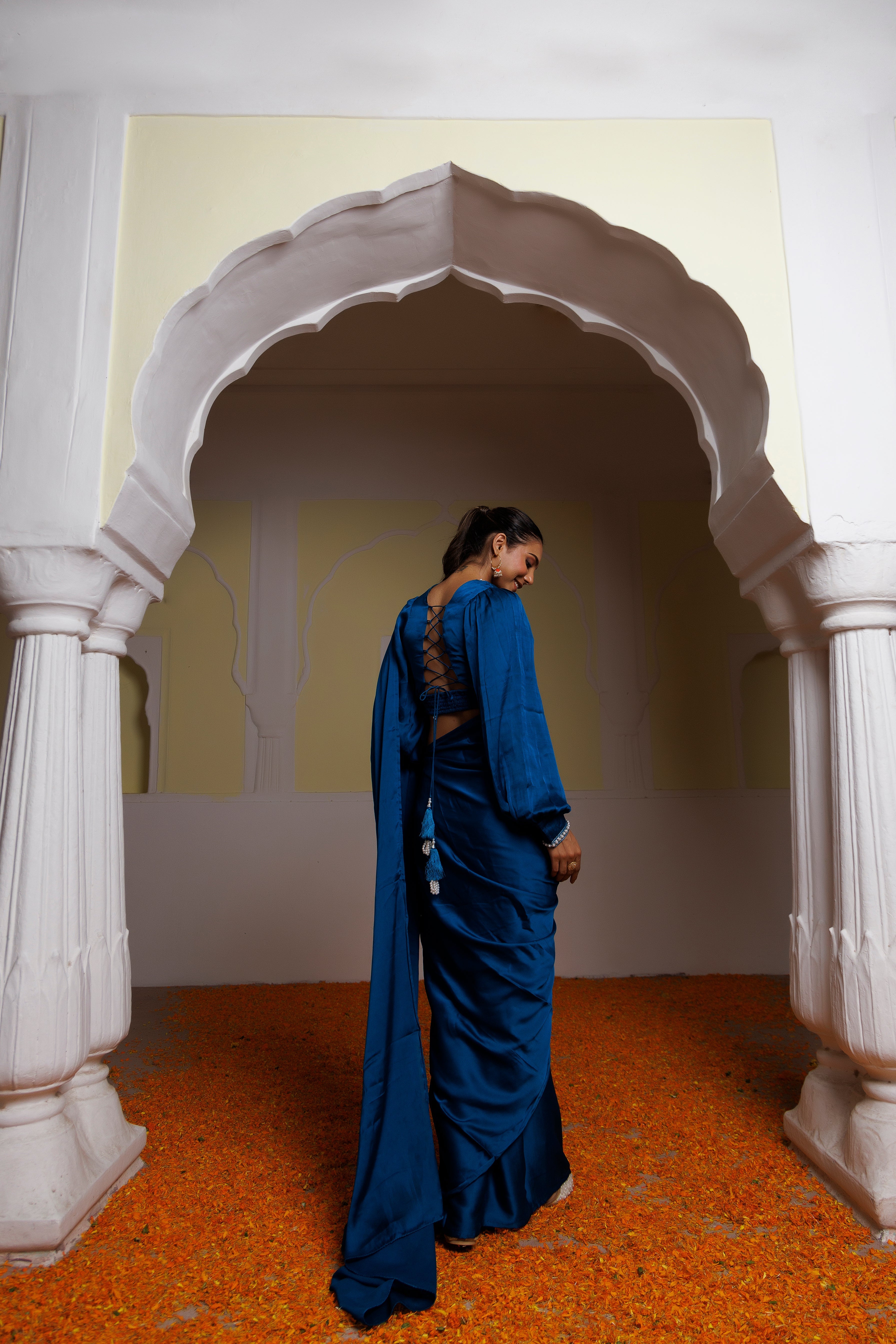 Ocean Blue Vanilla Saree - By Ragavi - qivii