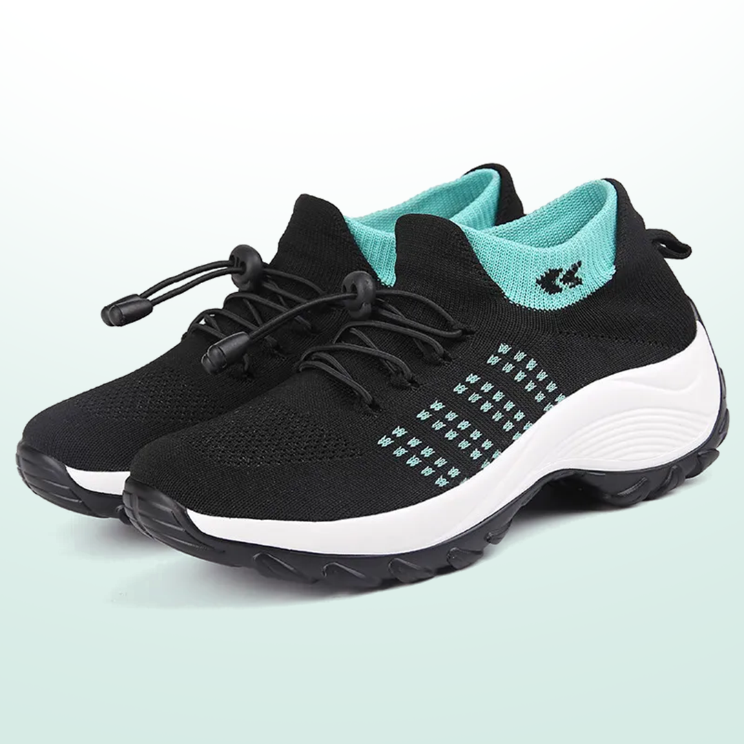 Ambulo Orthopädische Schuhe Strickstoff - Grün Schwarz - By Qivii