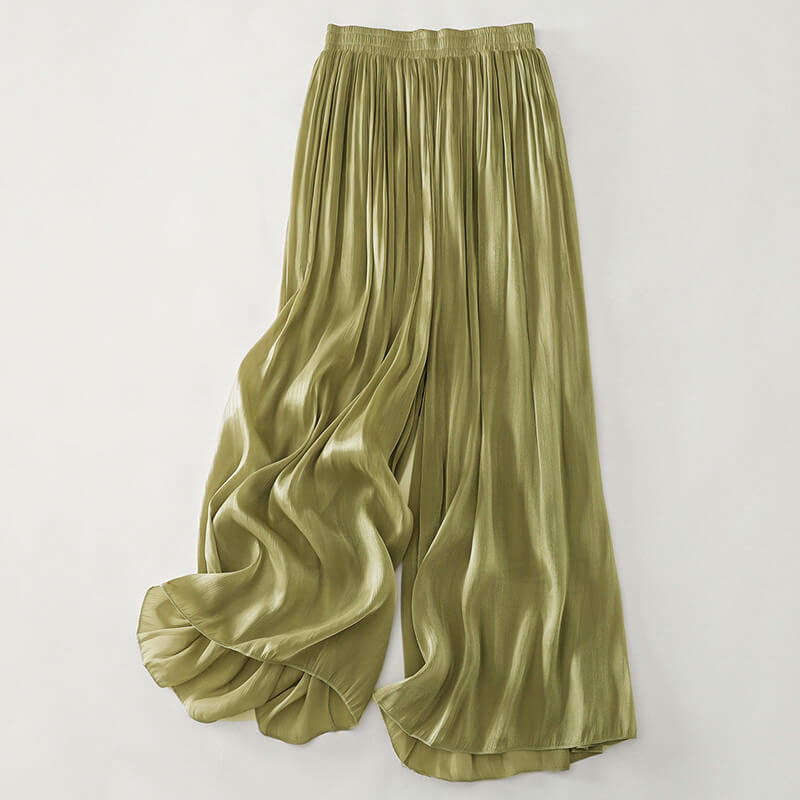 Olivetta Casual Serena Satin Pants - By Qivii