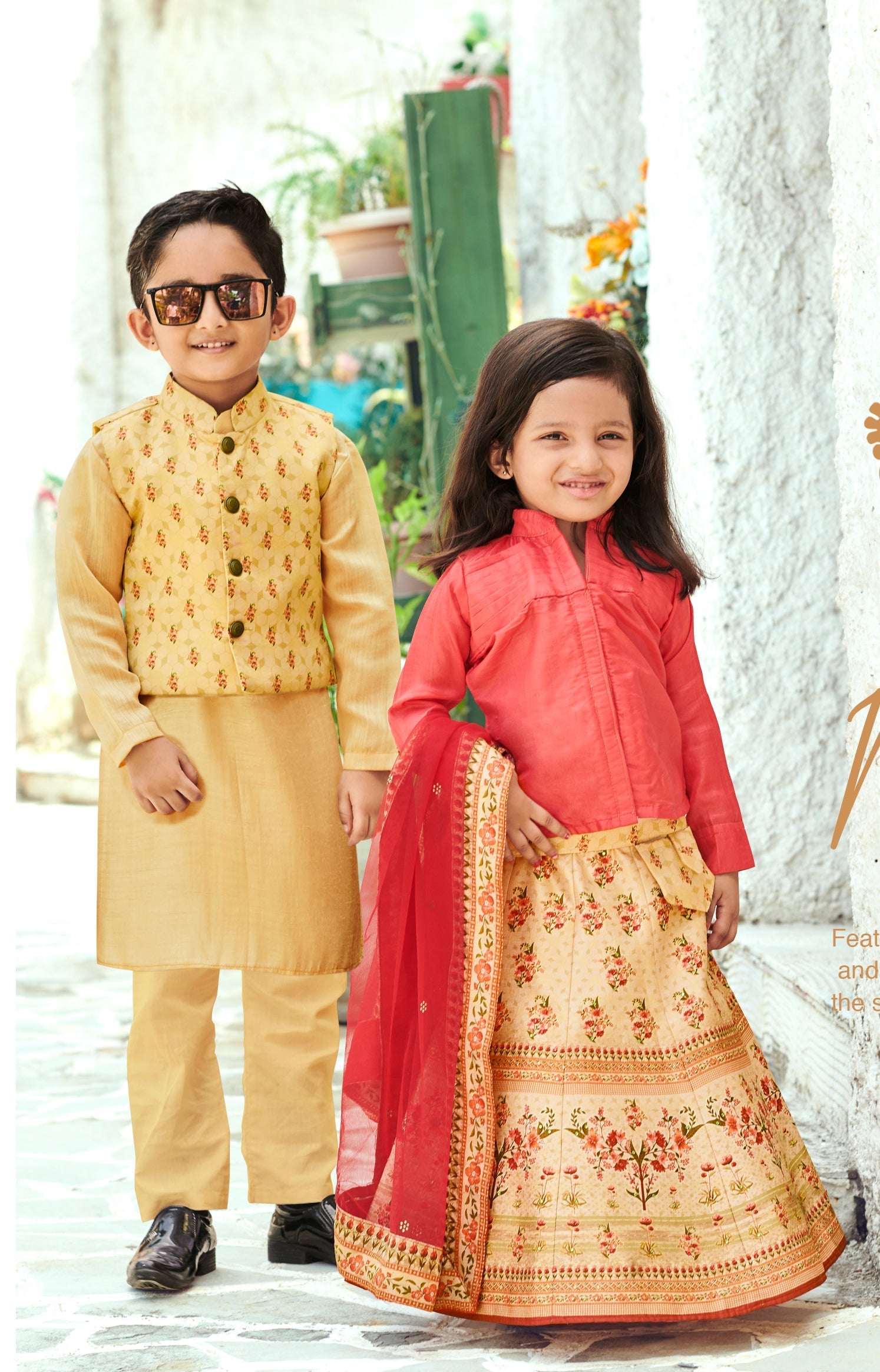 Magical Unicorn Tussar Silk Kids Lehenga. - qivii