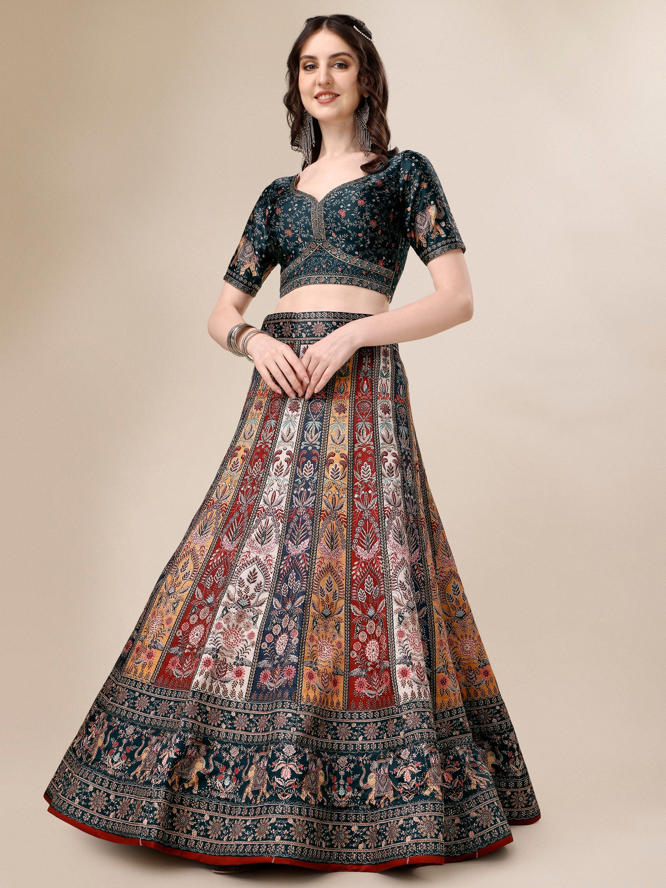 Crystal Radiance: Swarovski Designer Lehengas for Bridal Elegance - qivii
