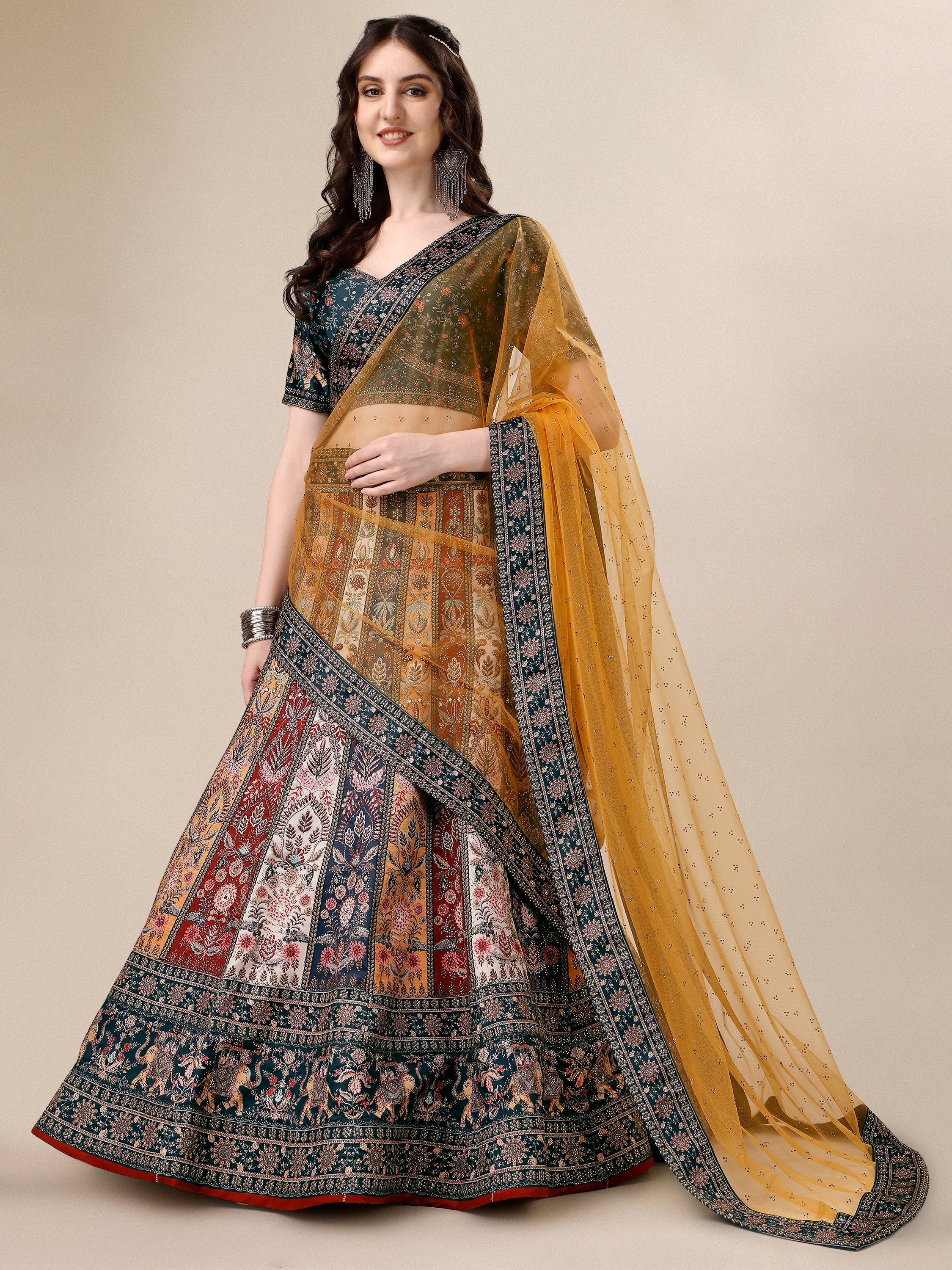 Crystal Radiance: Swarovski Designer Lehengas for Bridal Elegance - qivii