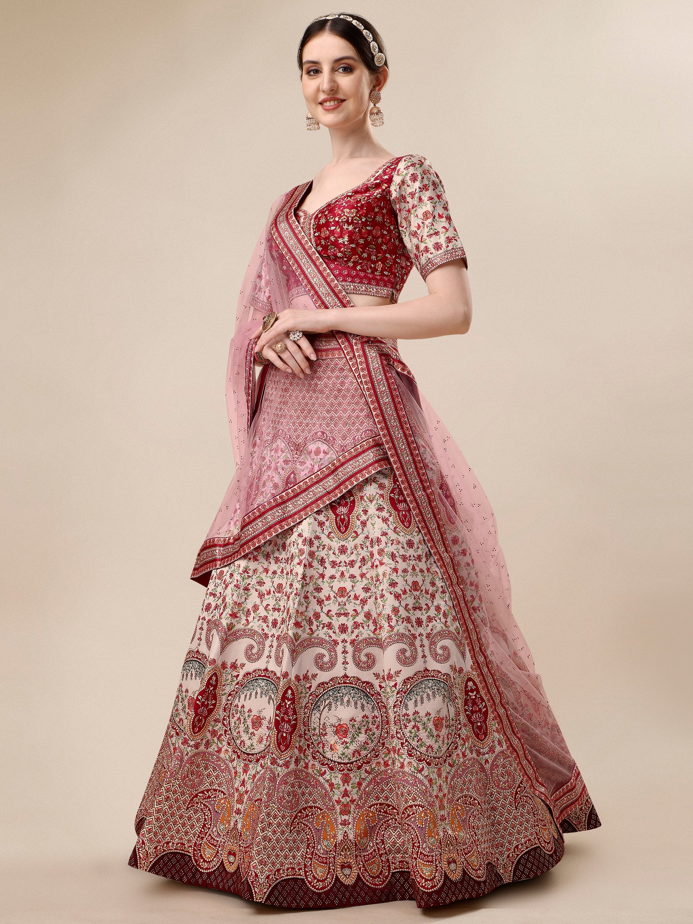 Crystal Elegance: Swarovski Designer Lehengas for Bridal Bliss and Semi-Bridal Glamour - qivii