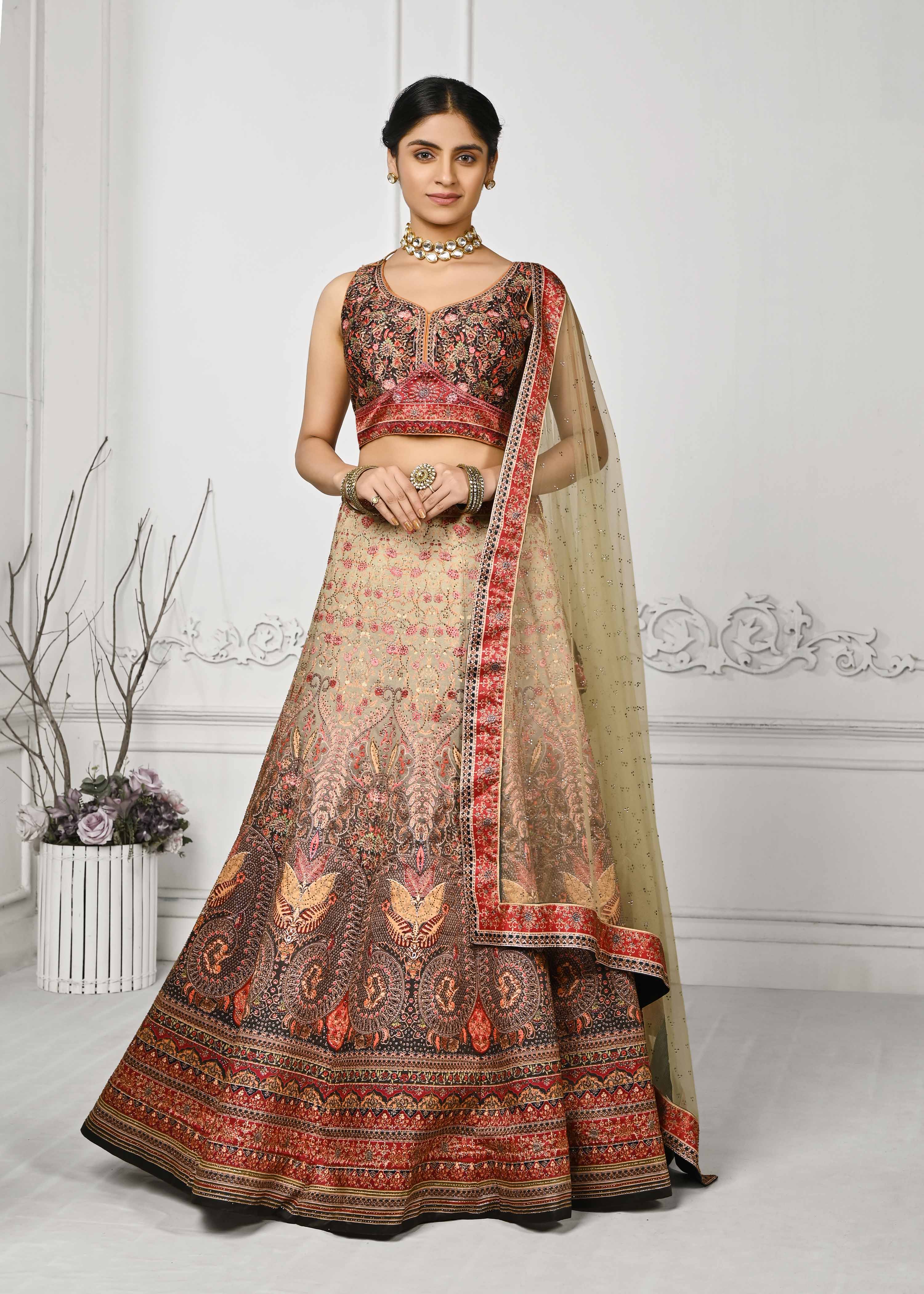 Crystal Couture: Swarovski Sparkle Lehenga - qivii