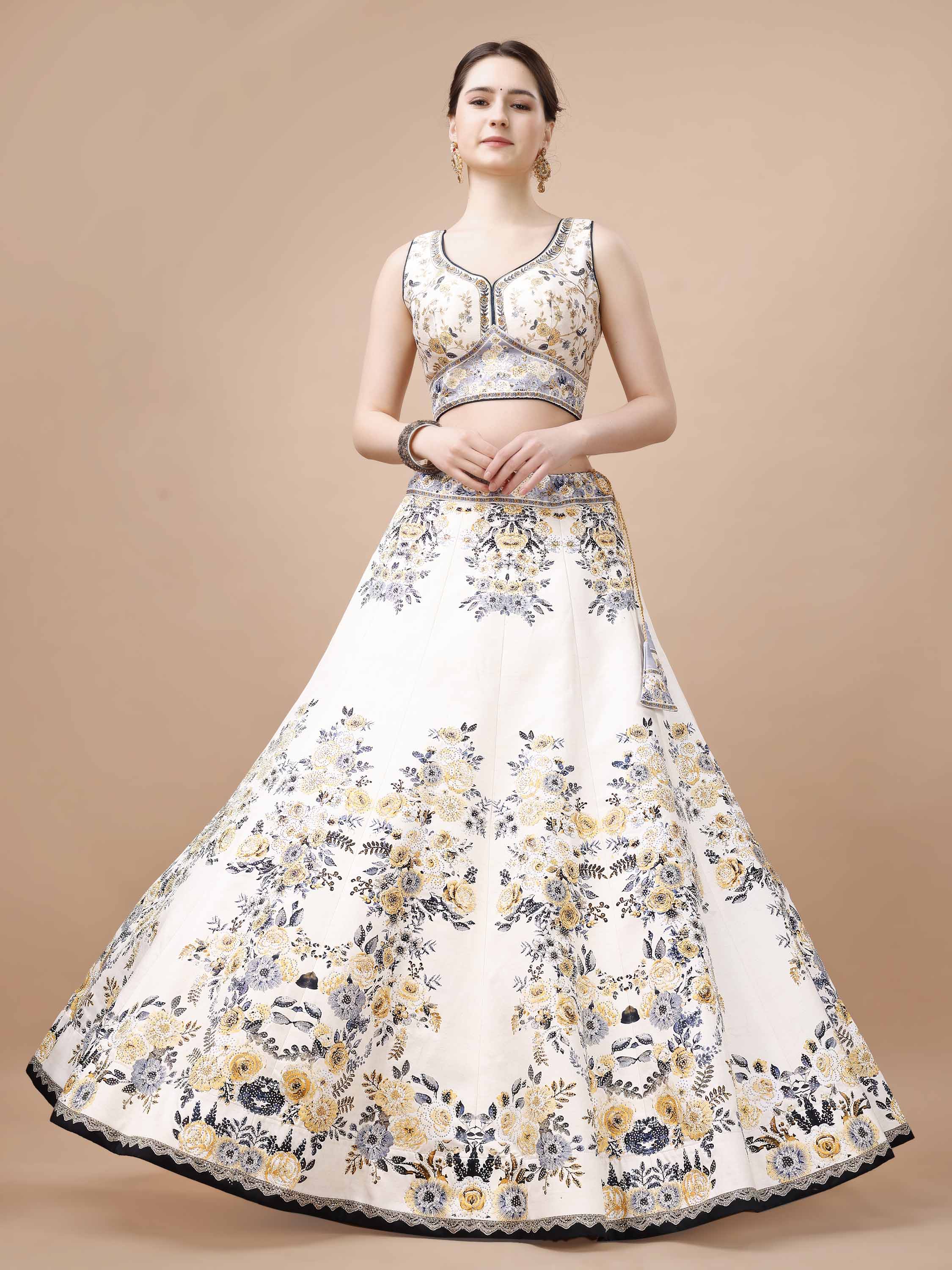 Radiant Elegance: Swarovski-Embellished Lehengas for Every Celebration - qivii