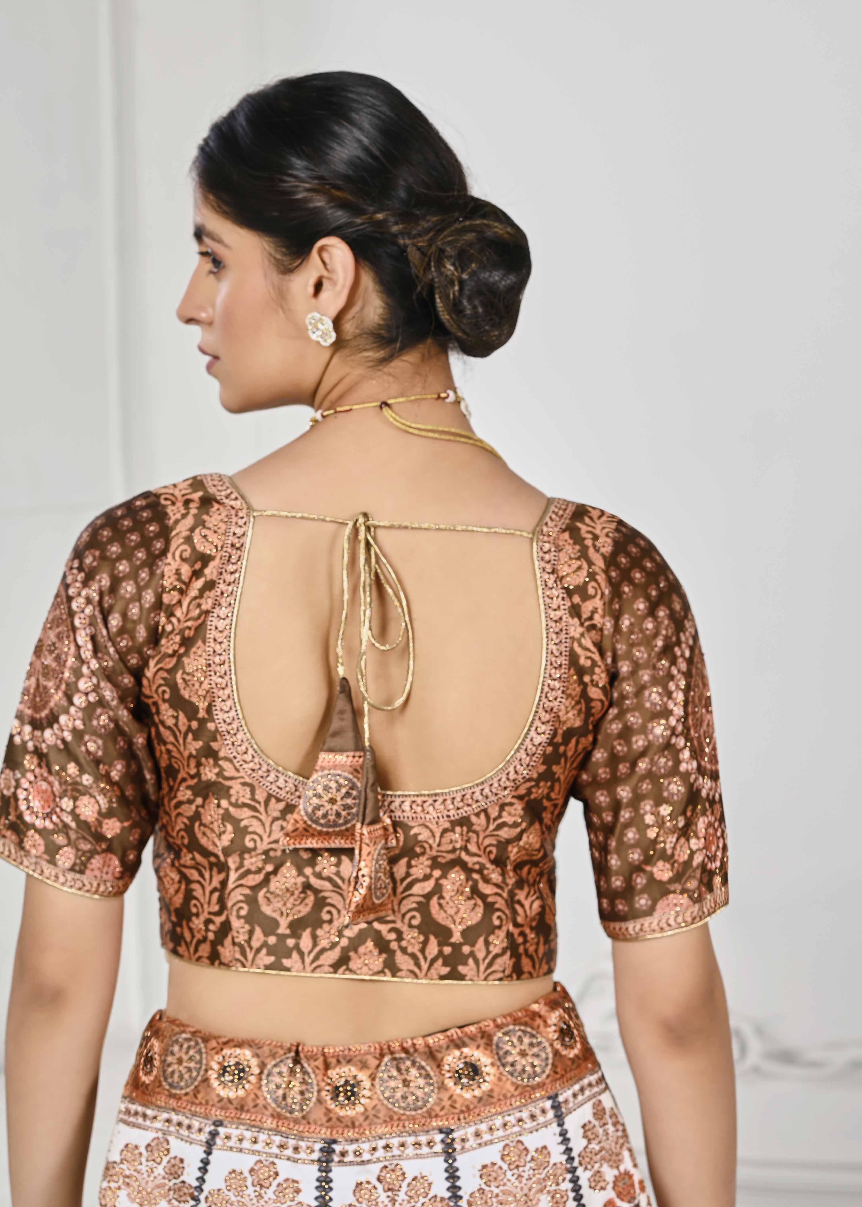 Dazzling Digital Dreams: Swarovski Crystal-Adorned Lehenga - qivii