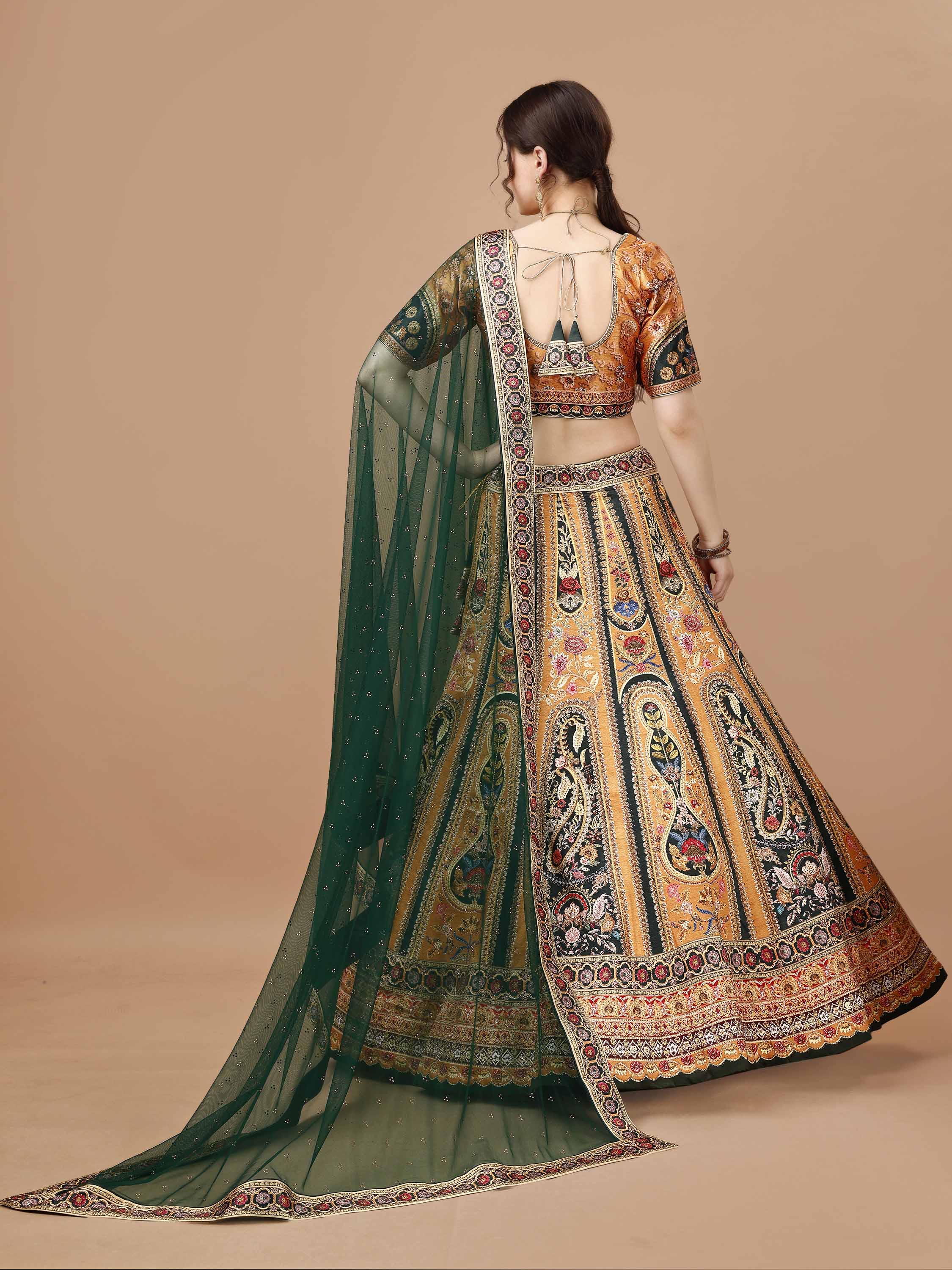 Swarovski Sparkle: Timeless Elegance in Every Occasion Lehenga - qivii