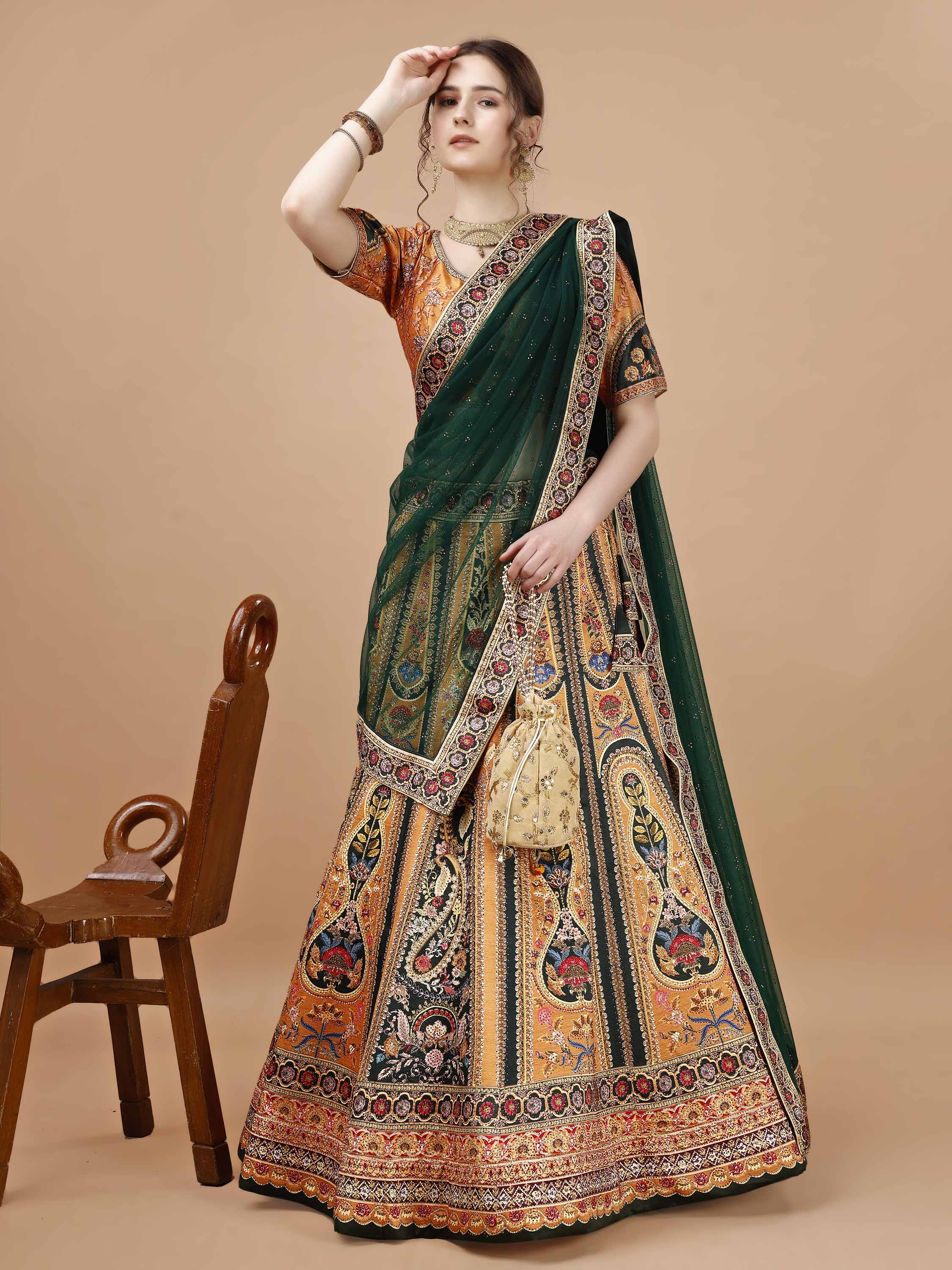 Swarovski Sparkle: Timeless Elegance in Every Occasion Lehenga - qivii