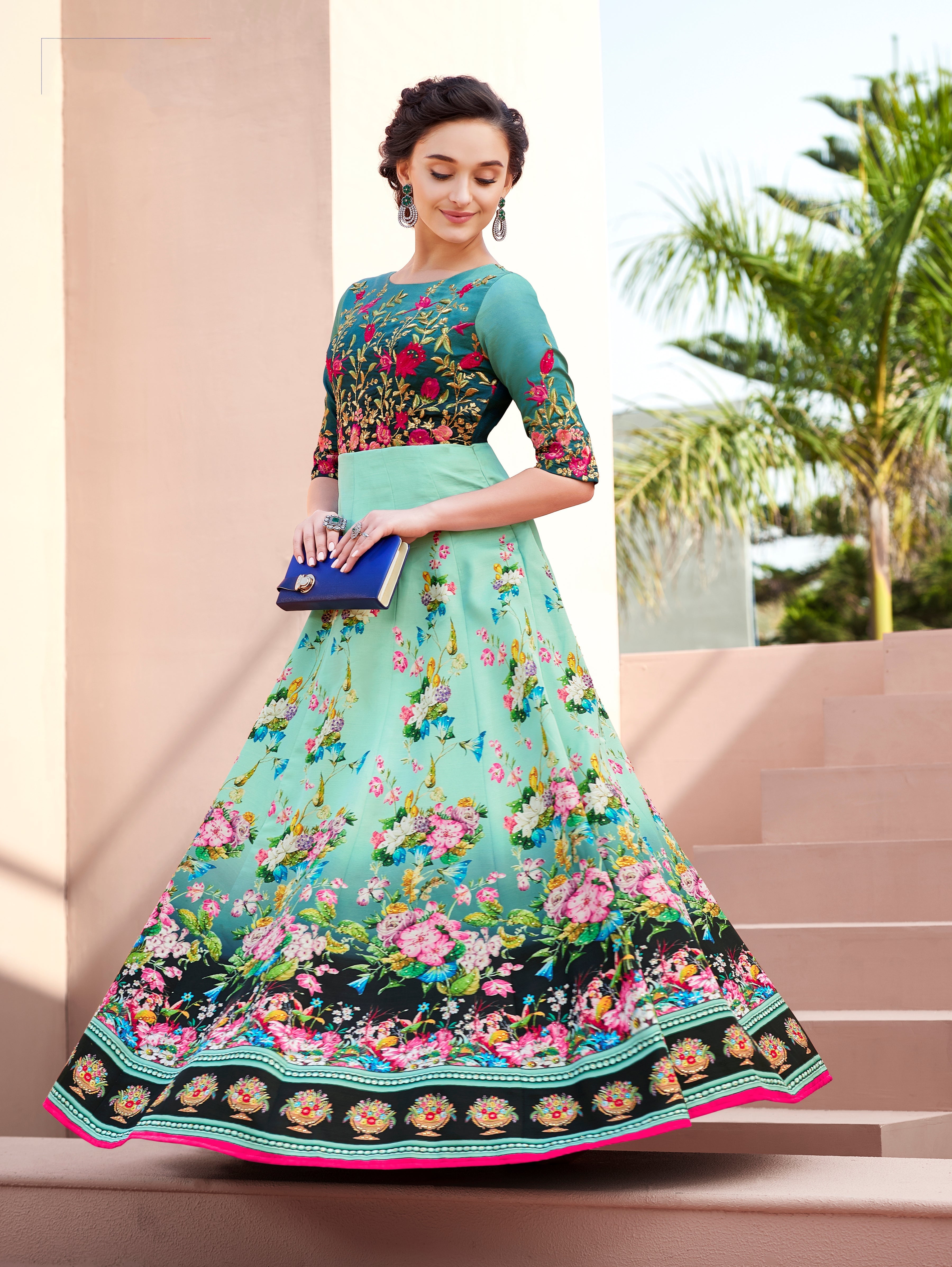 Graceful Glamour: A Tussar Silk Gown with Timeless Beauty - qivii