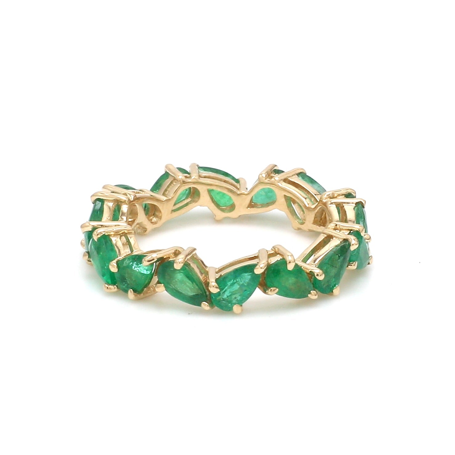 Emerald Pear Zig Zag Ring