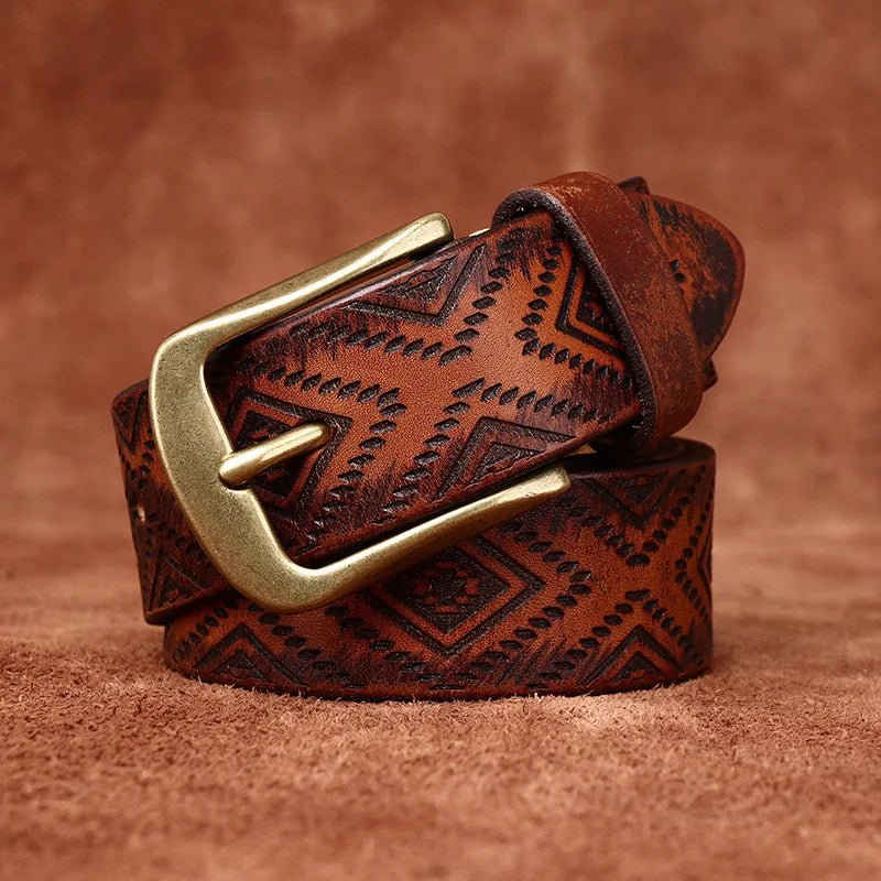 Tribal Leather Belt - By Qivii
