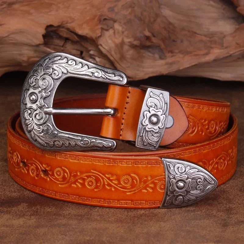 Cowboy Leather Belt - By Qivii