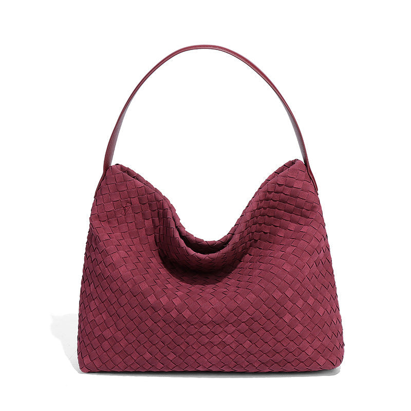 Ounamei Woven Faux Suede Hobo Bag | Slouchy Tote, Crossbody & Shoulder Handbag for Women