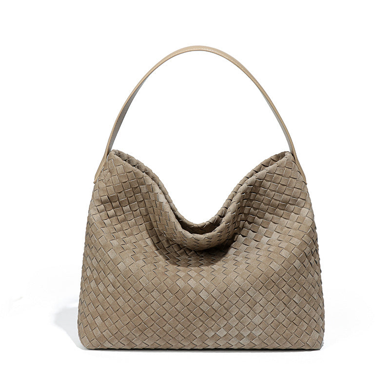 Ounamei Woven Faux Suede Hobo Bag | Slouchy Tote, Crossbody & Shoulder Handbag for Women