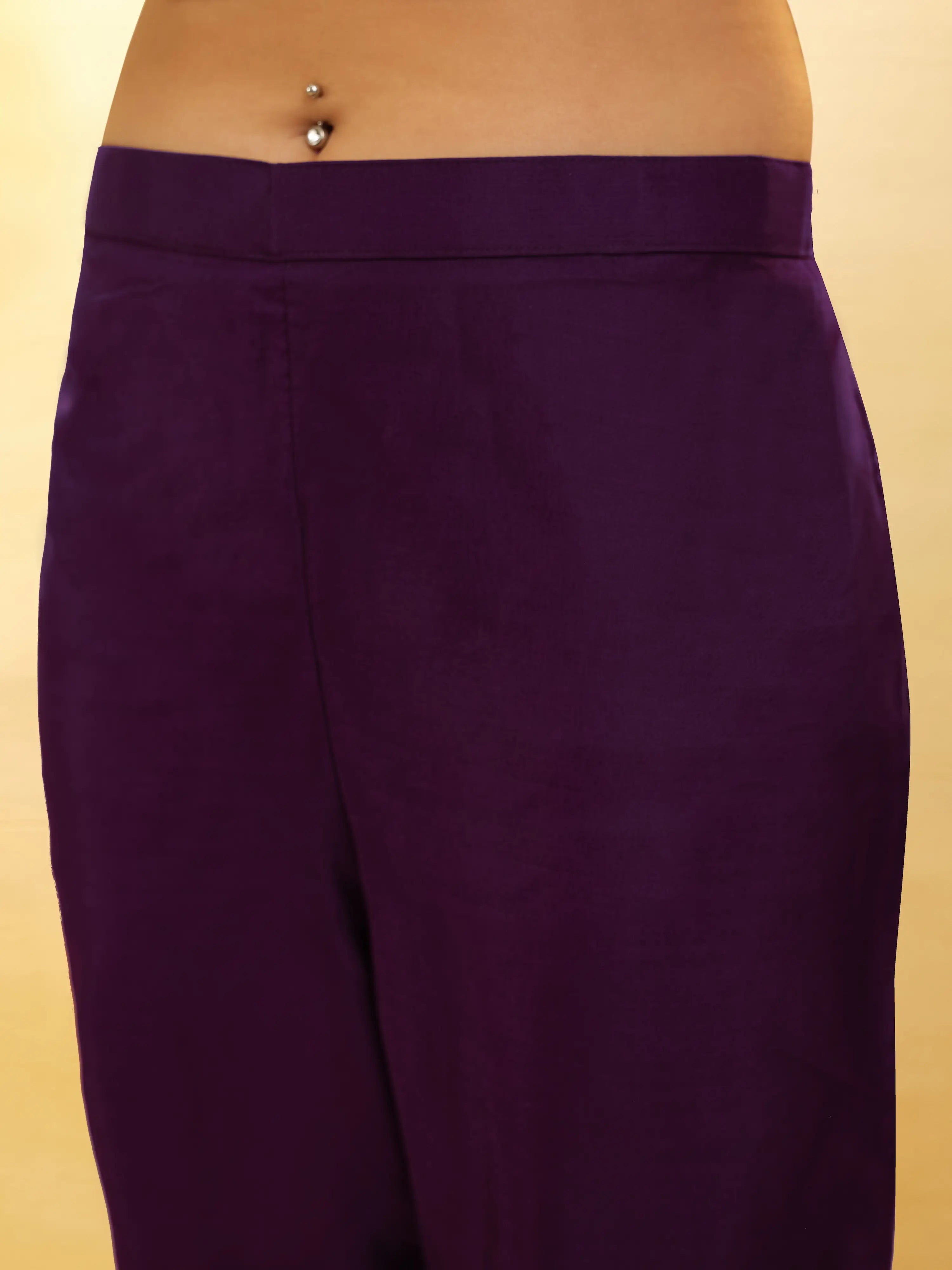 Plum Purple Organza Salwar Suit With Dupatta - qivii