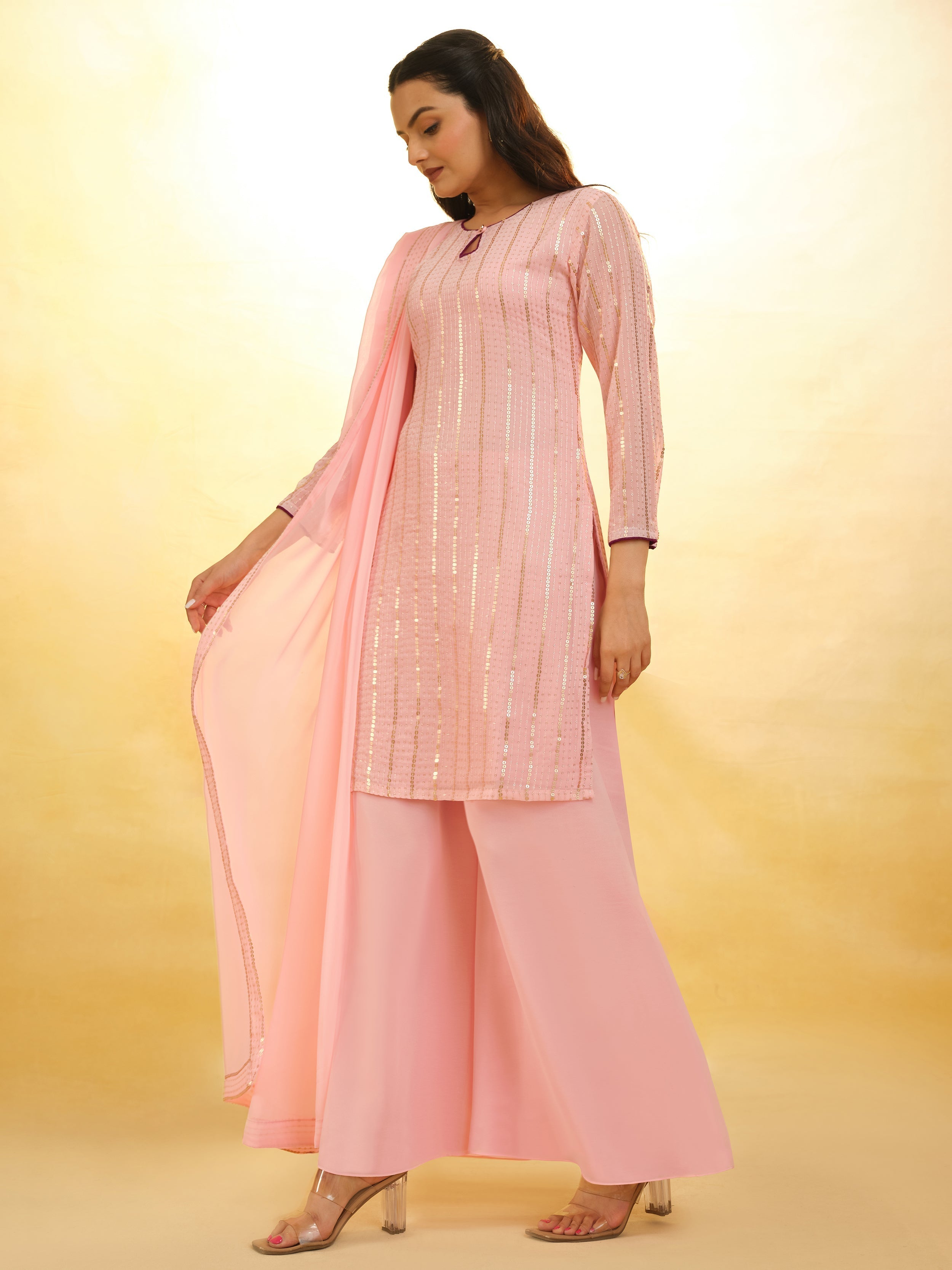 Coordinating dupatta with designer lace work