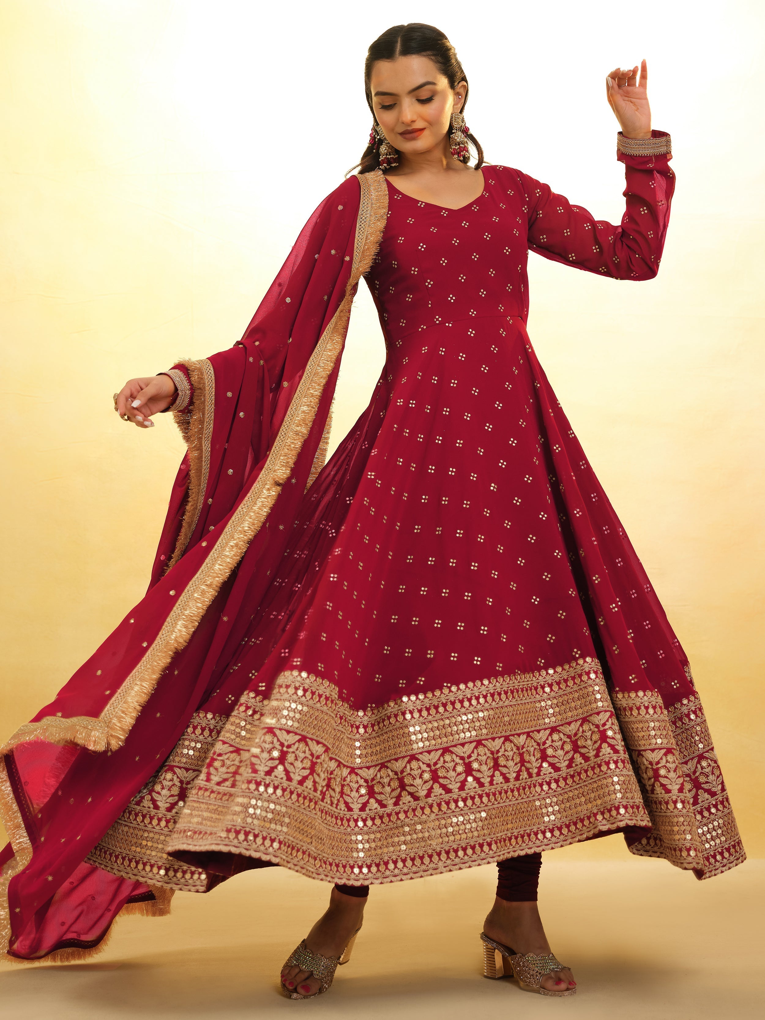Full stitched georgette pants in sizes XS to XXL