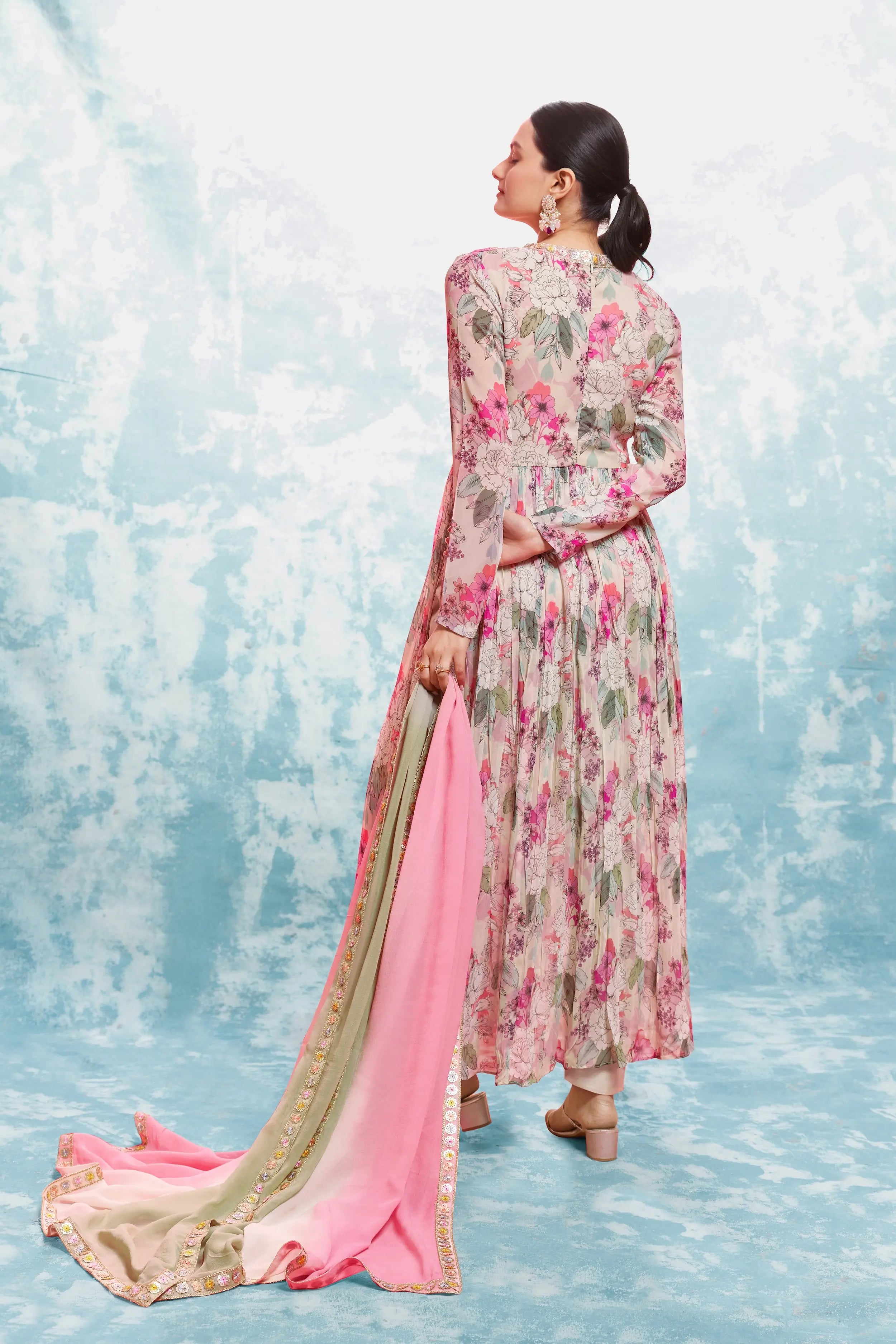 Light Pink Printed And Embroidery Salwar Suit - qivii