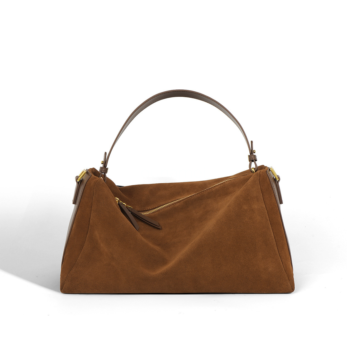 Ounamei New Retro Cowhide Suede Pillow Bag | Versatile Genuine Leather Handbag for Women